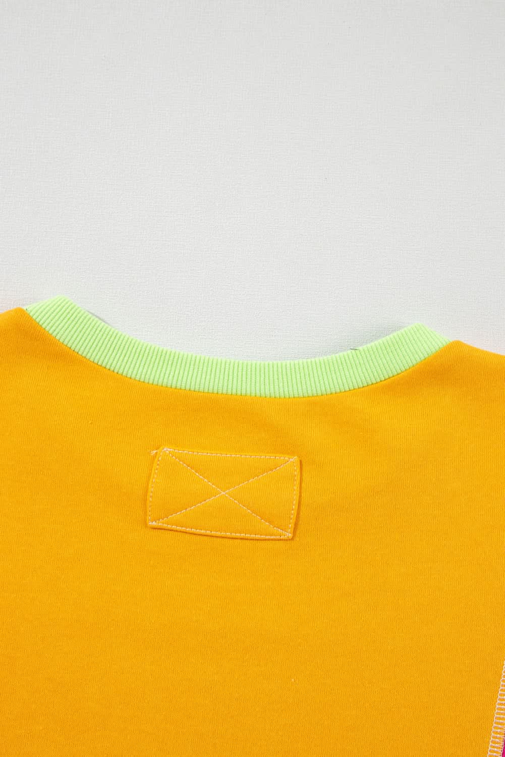 Rose red plus size colorblock sweatshirt