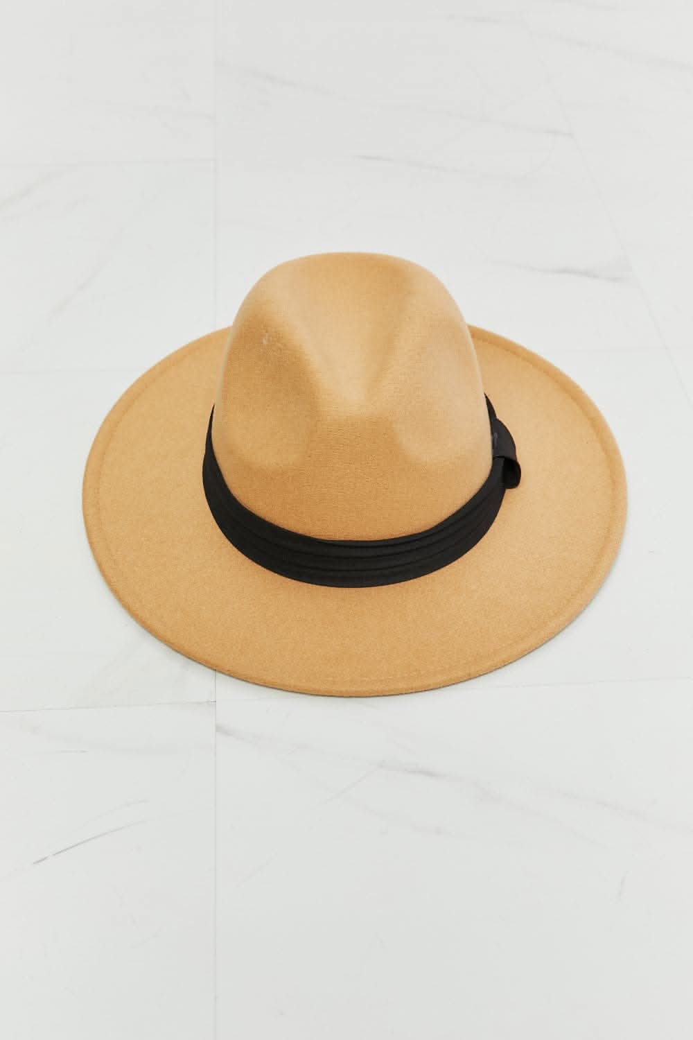 Fame fedora hat - dark tan, adjustable