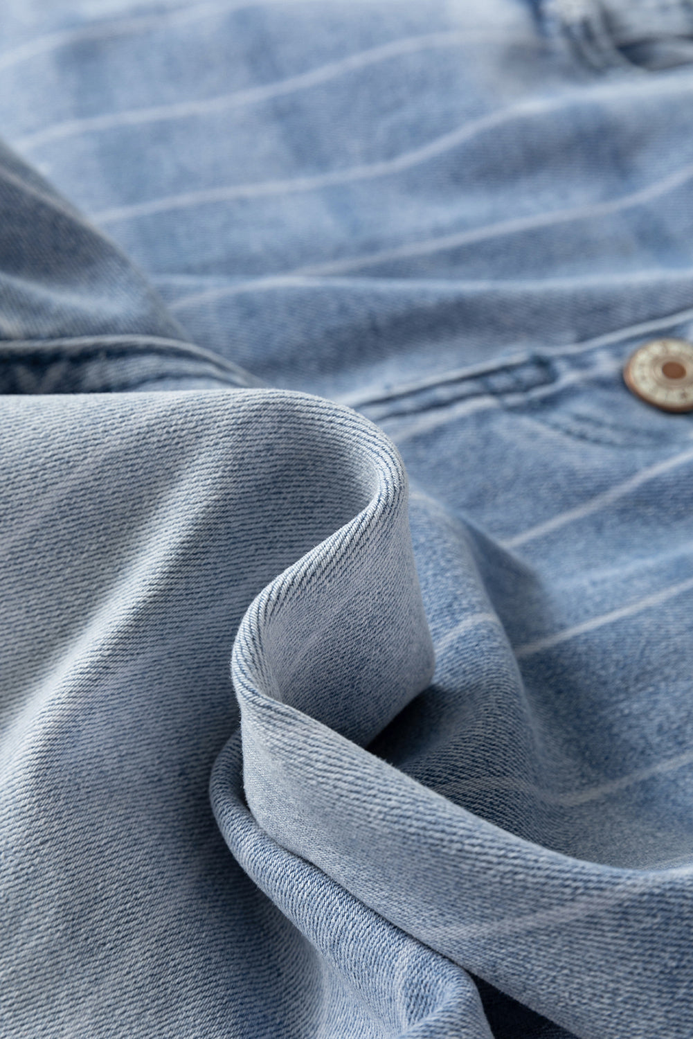 Dear-Lover Dropshipping Beau Blue Multi Buttons Pinstripe