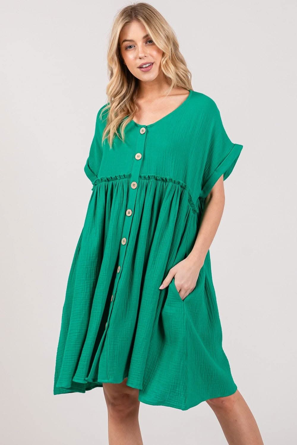 Sage + Fig Short Sleeve Dress for Effortless Elegance