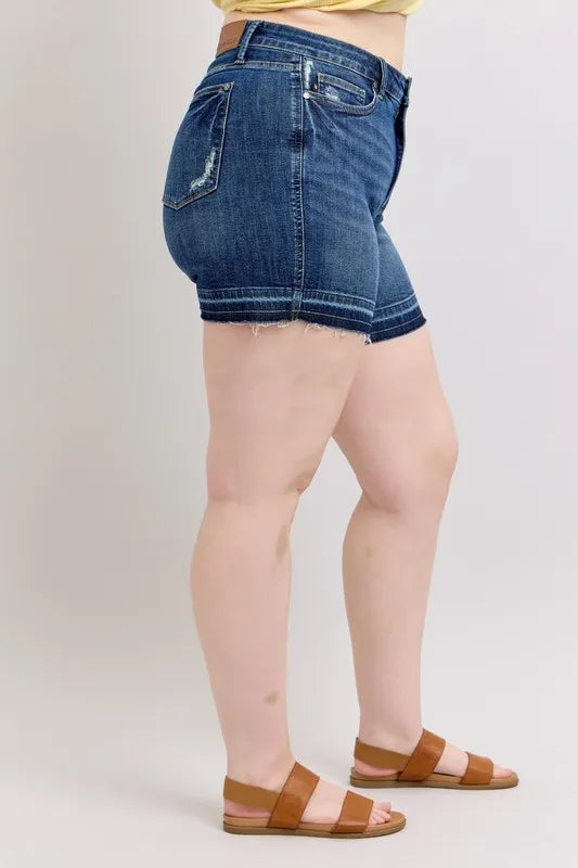 Judy Blue High Waist Tummy Control Denim Shorts Plus Size