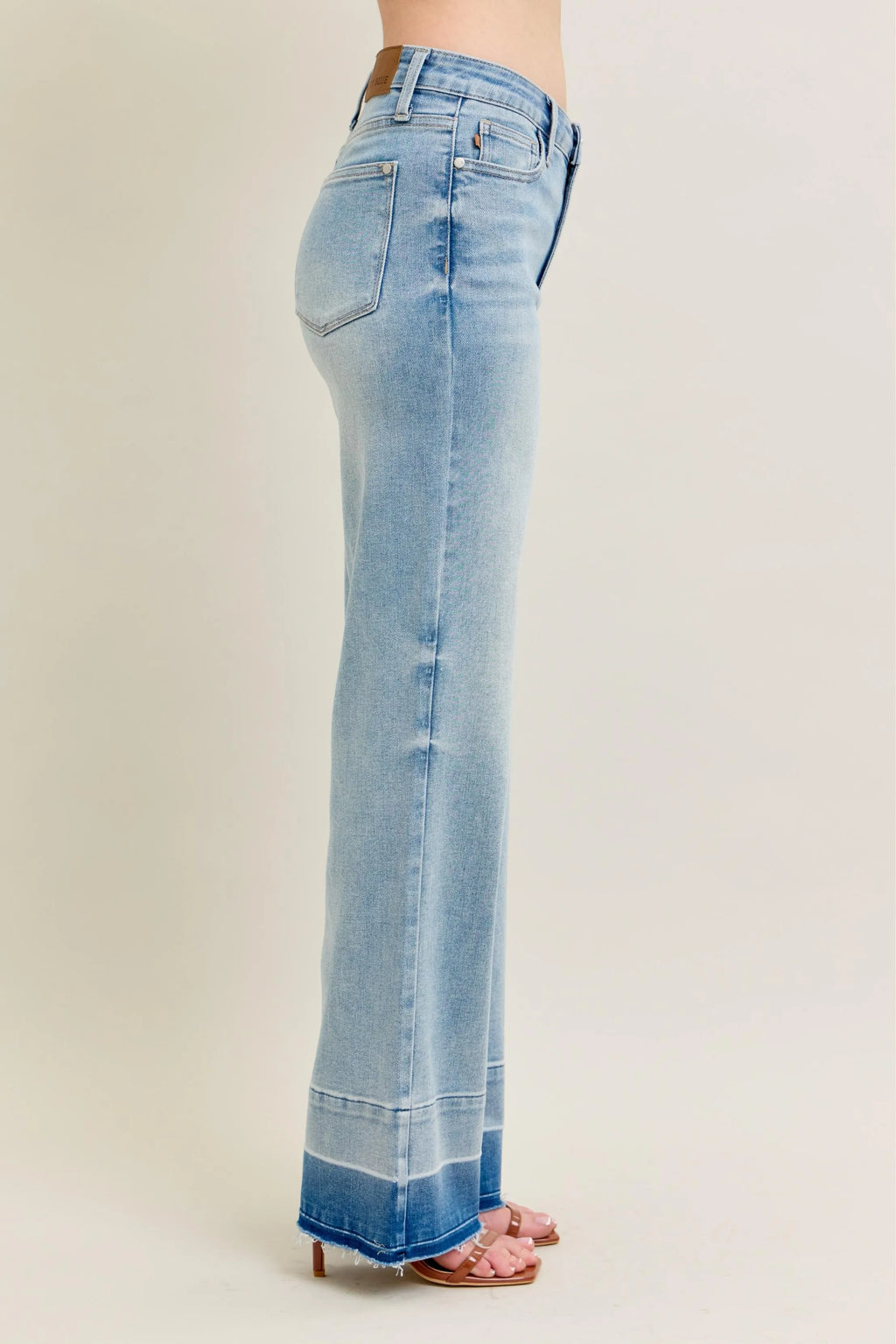 Judy Blue Plus Size Full Size Wide Leg Jeans with Released Hem