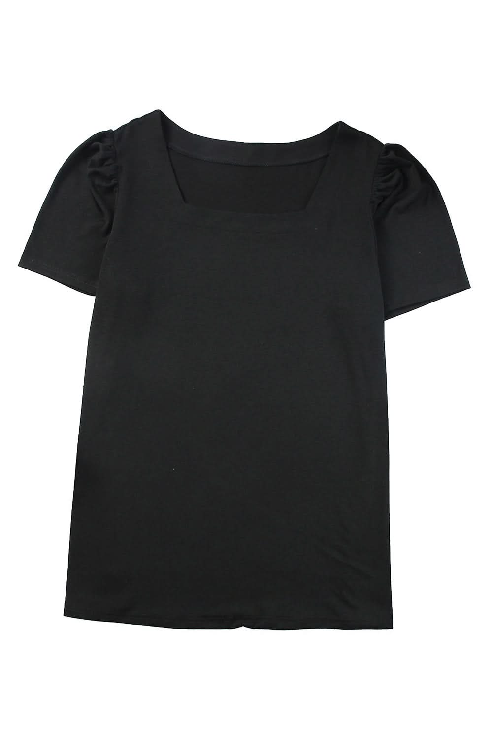 Chic black plus size top with ruching