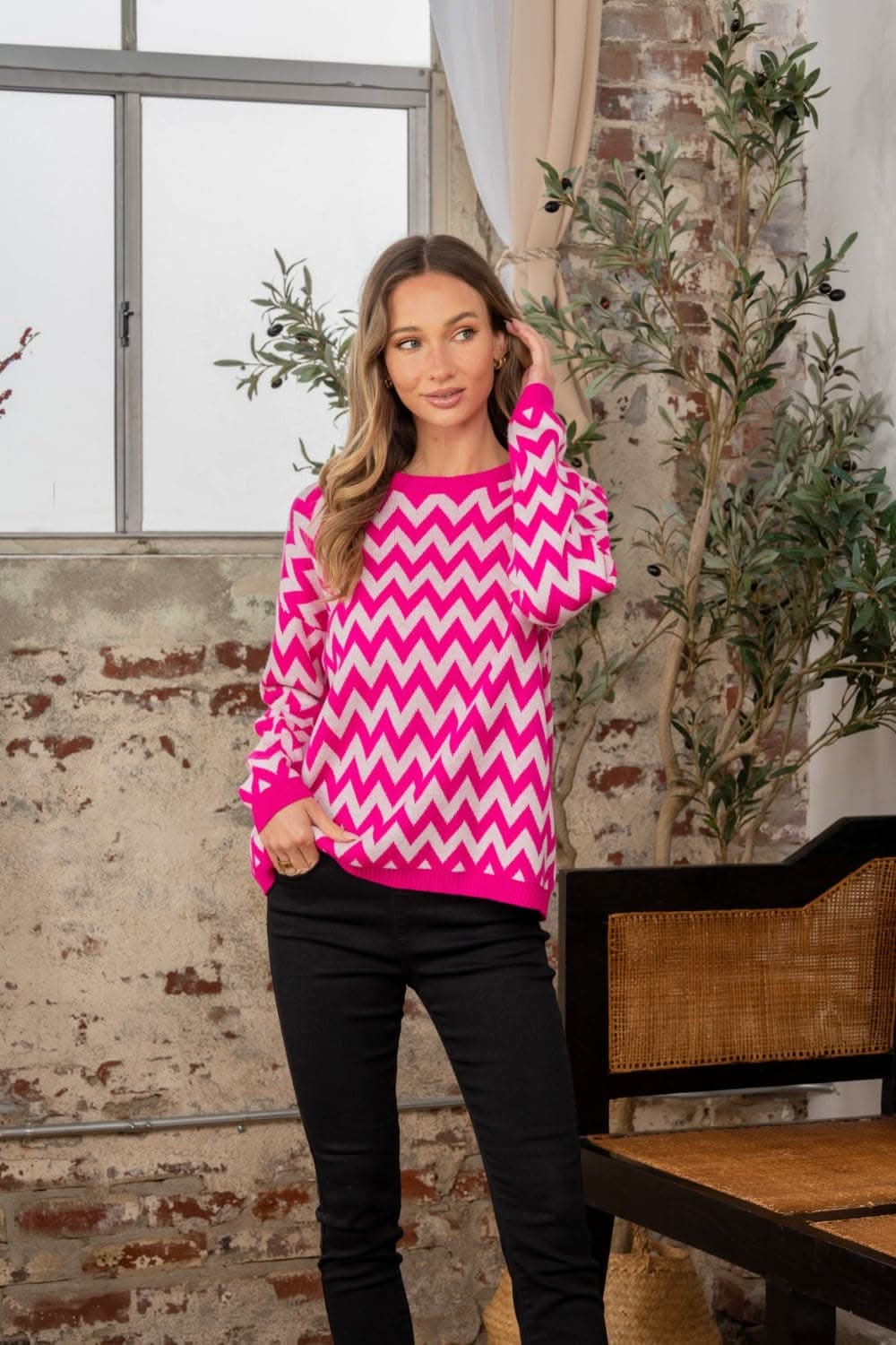 Sew In Love wave stripe sweater