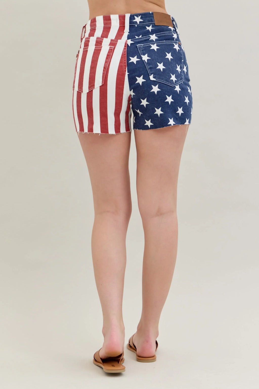 Judy Blue American Flag High Waist Fray Shorts Plus Size