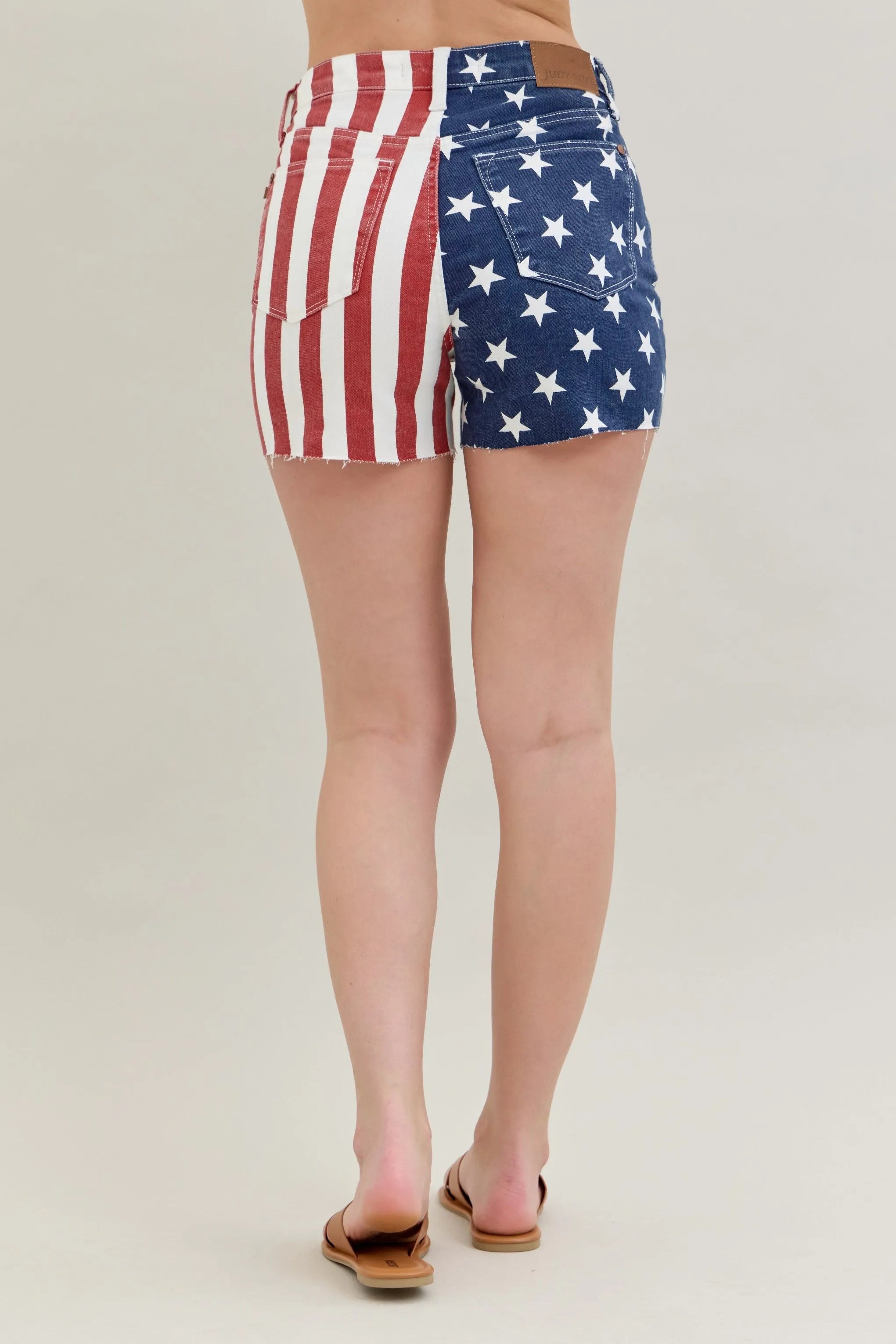 Judy Blue American Flag High Waist Fray Shorts Plus Size