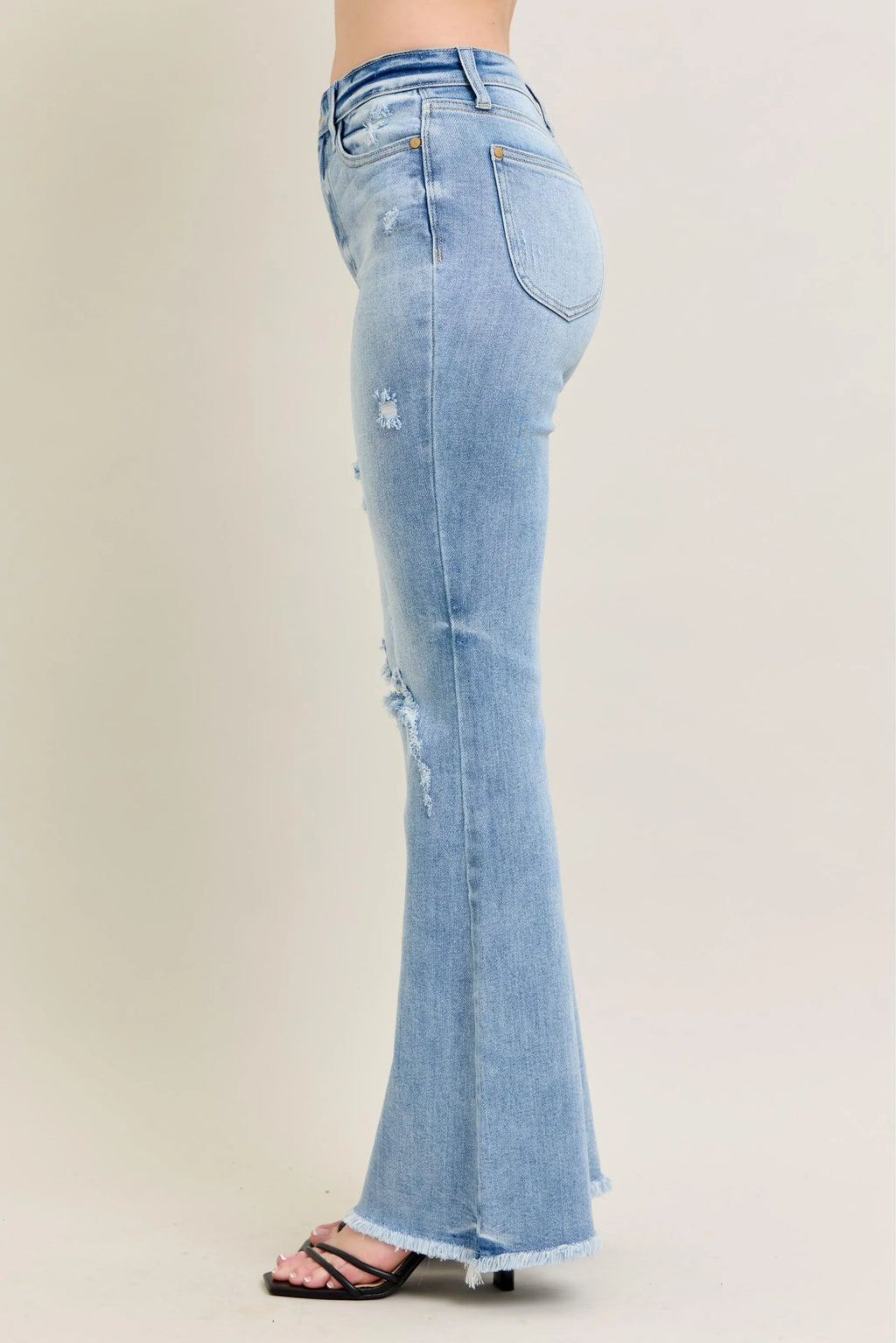 Judy Blue High Waist Flare Jeans Shield Pockets Plus Size