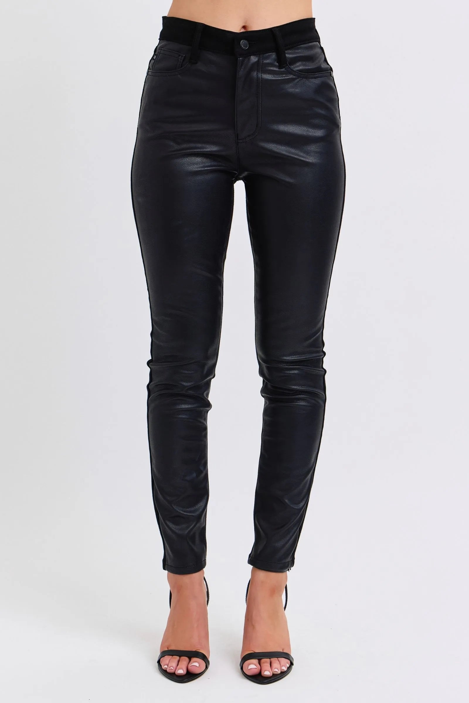 Judy Blue Plus Size High Rise Faux Leather Skinny Pants
