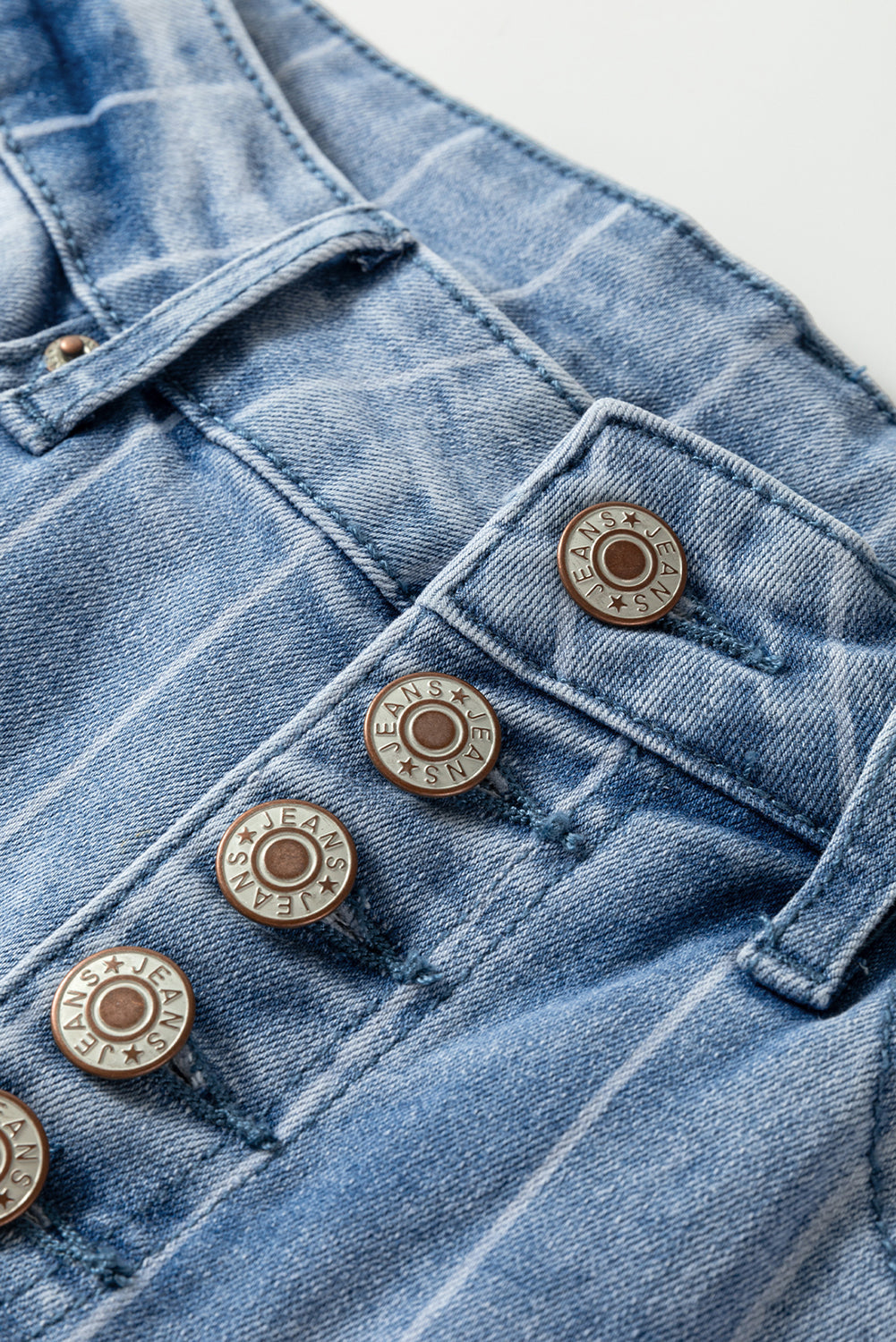 Dear-Lover Dropshipping Beau Blue Multi Buttons Pinstripe