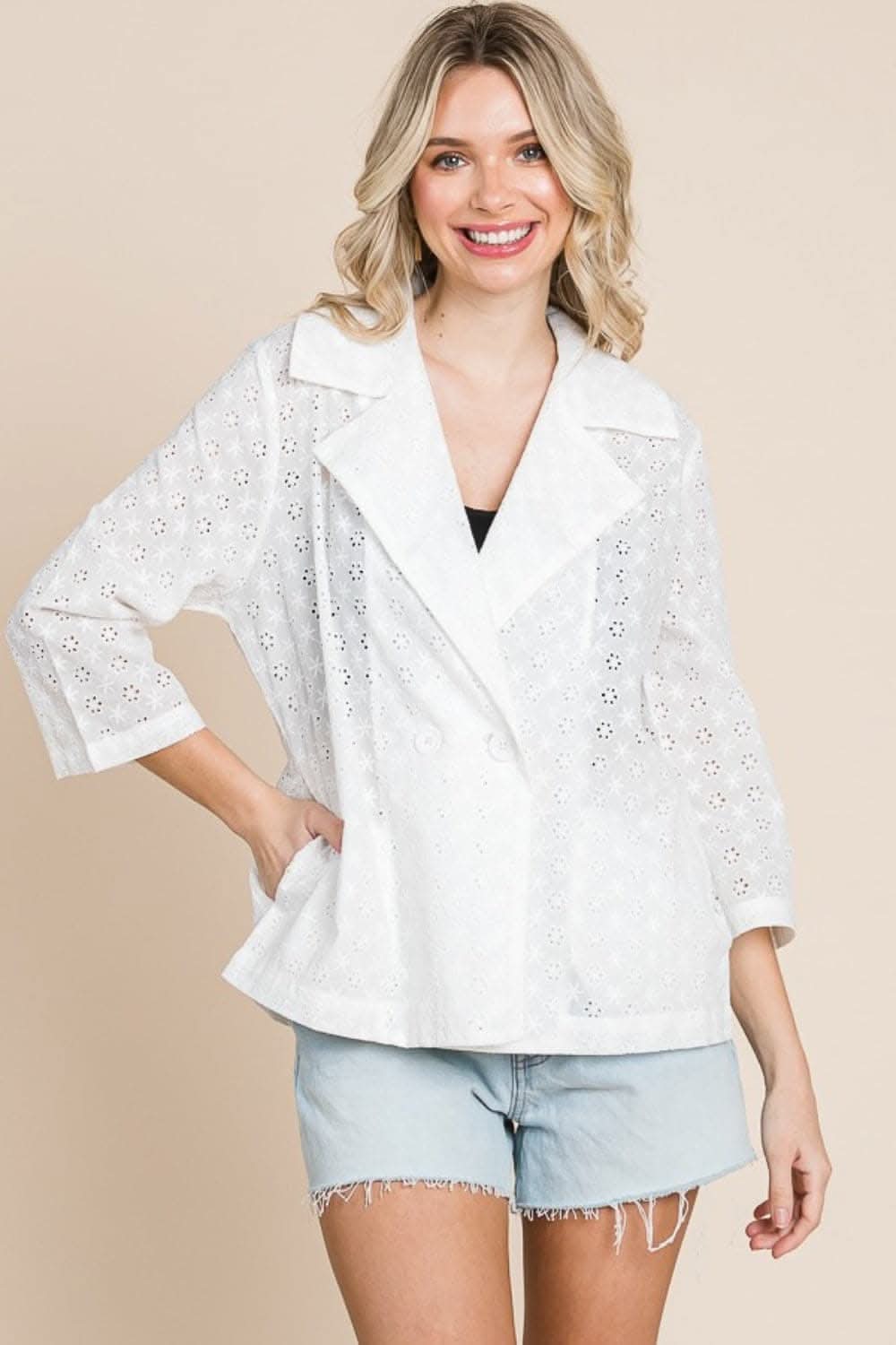 Culture Code chic eyelet jacket
