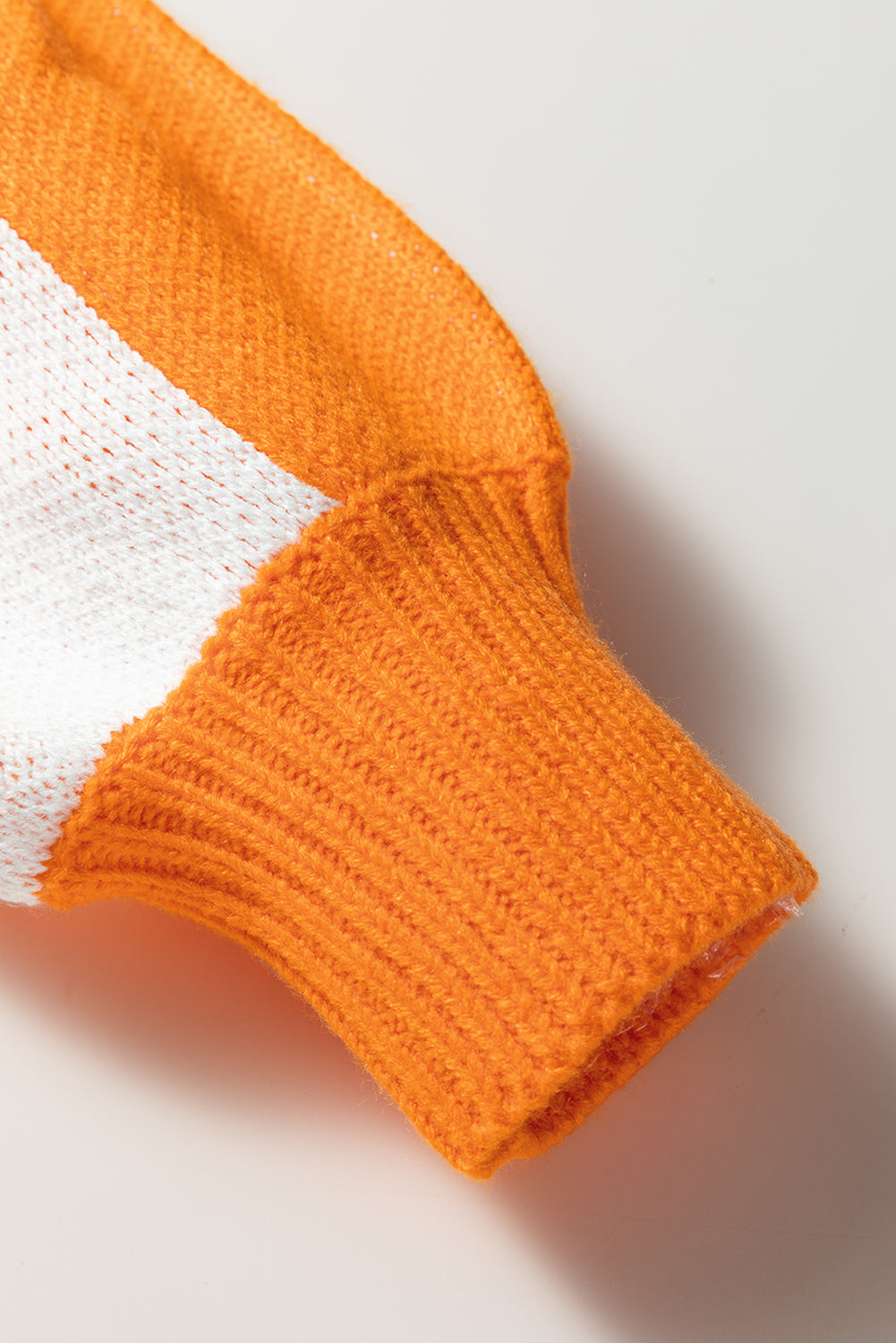 Grapefruit Orange Checkered Polo Collar Loose Sweater