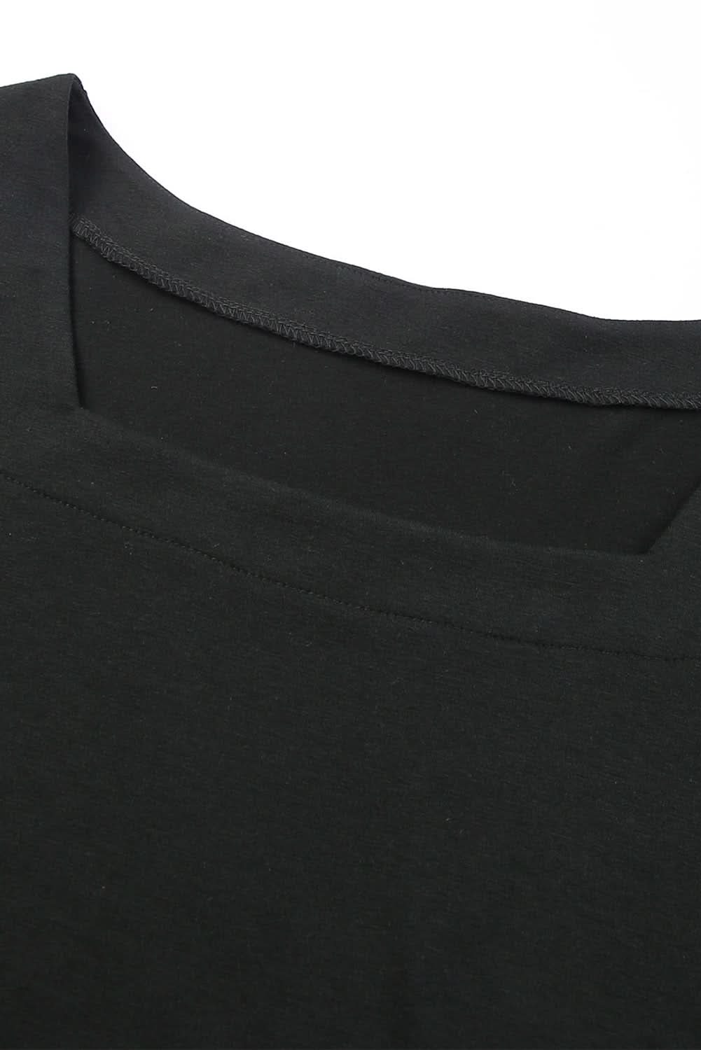 Chic black plus size top with ruching