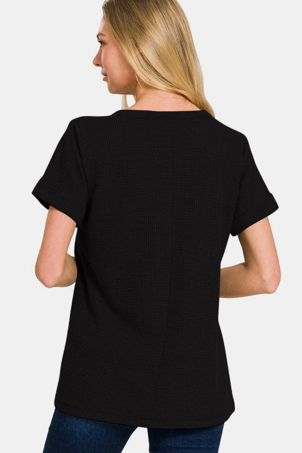 Chic notched short sleeve tee