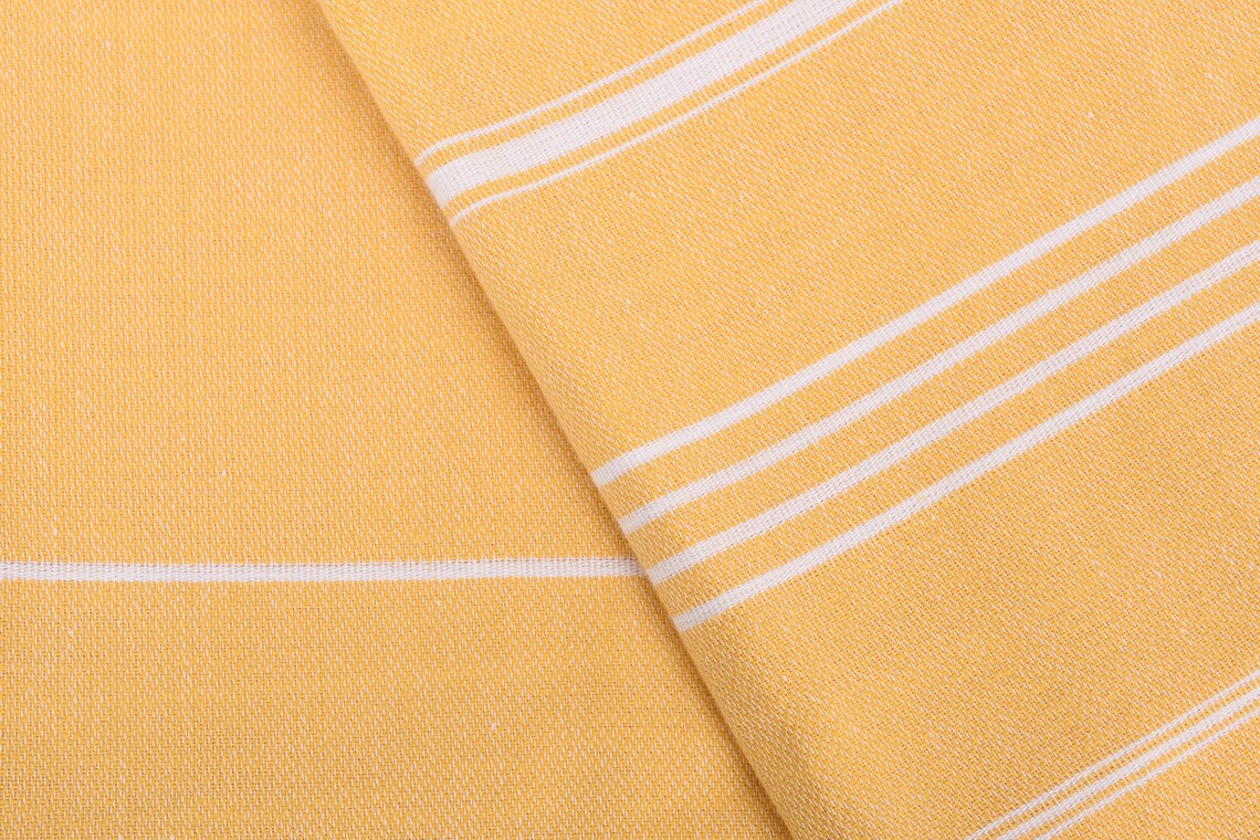 Basiclayersca Basiclayersca Mustard Monaco Turkish Towel 40 Inch by 70 Inch Eco Friendly Quick Drying Absorbent Beach Bath Scarf Blanket - Premium Quality General | Fast Shipping & Returns - Premium Quality General > Premium Collection > Premium Collec...
