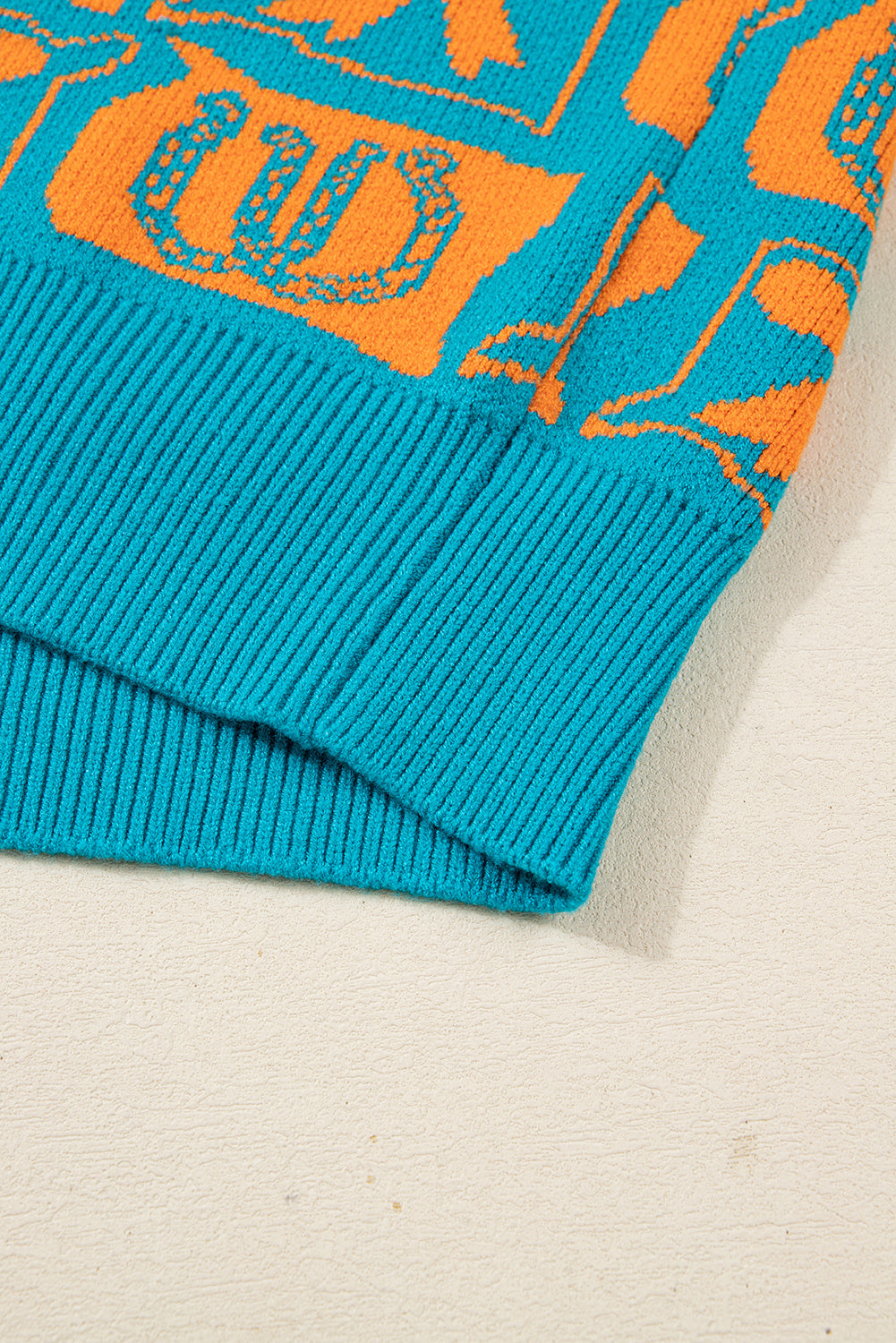 Light Blue Bows And Horseshoes Pattern Western Sweater