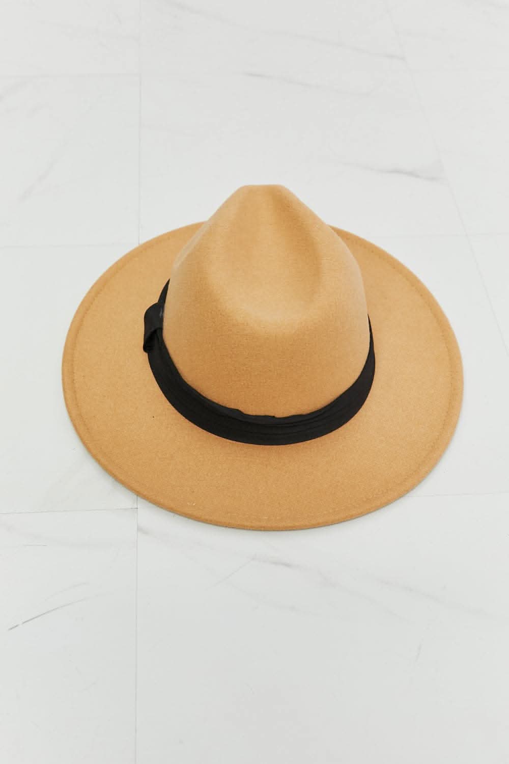Fame fedora hat - dark tan, adjustable