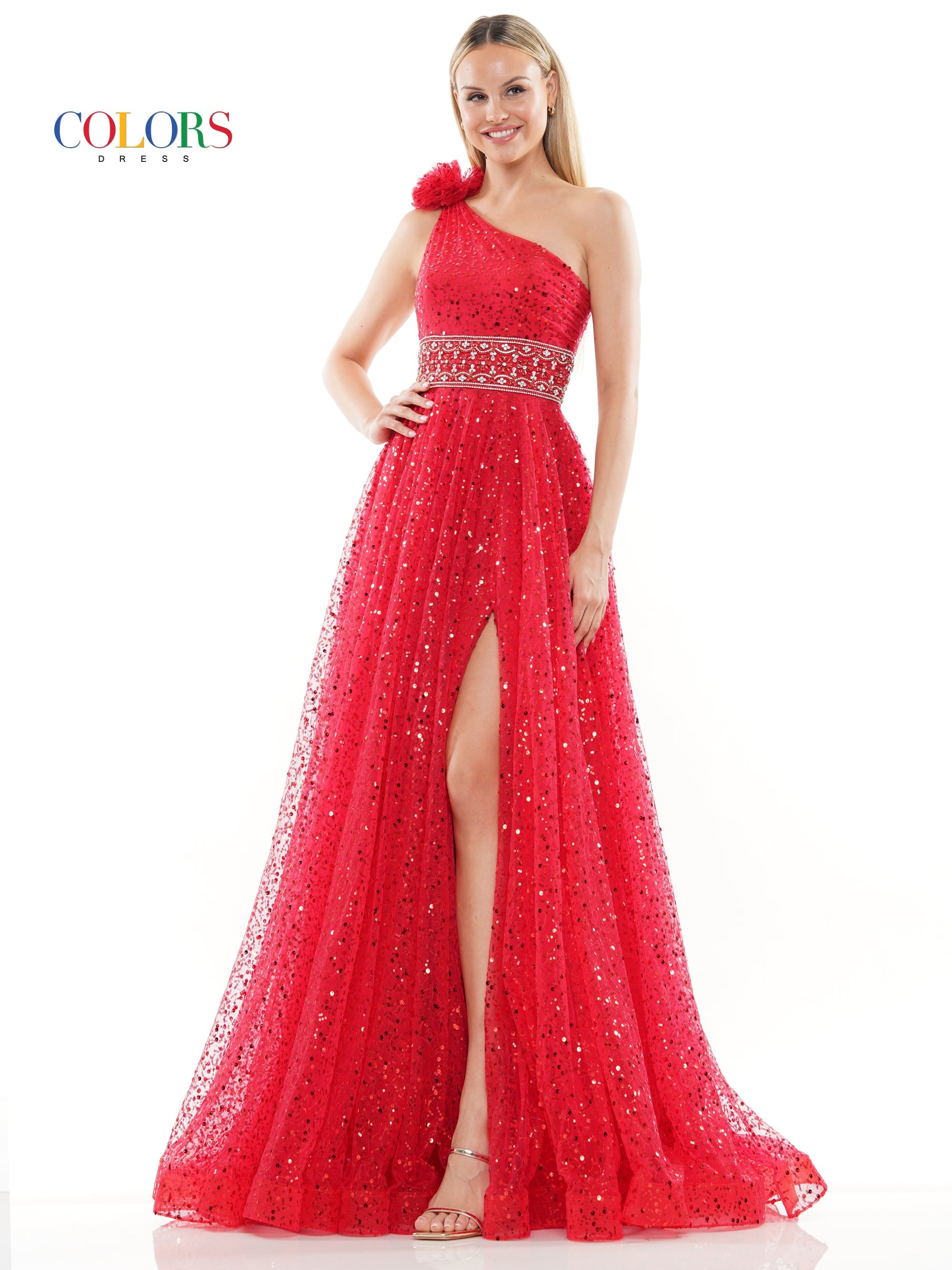Colors 3231 Formal Long One Shoulder Prom Dress