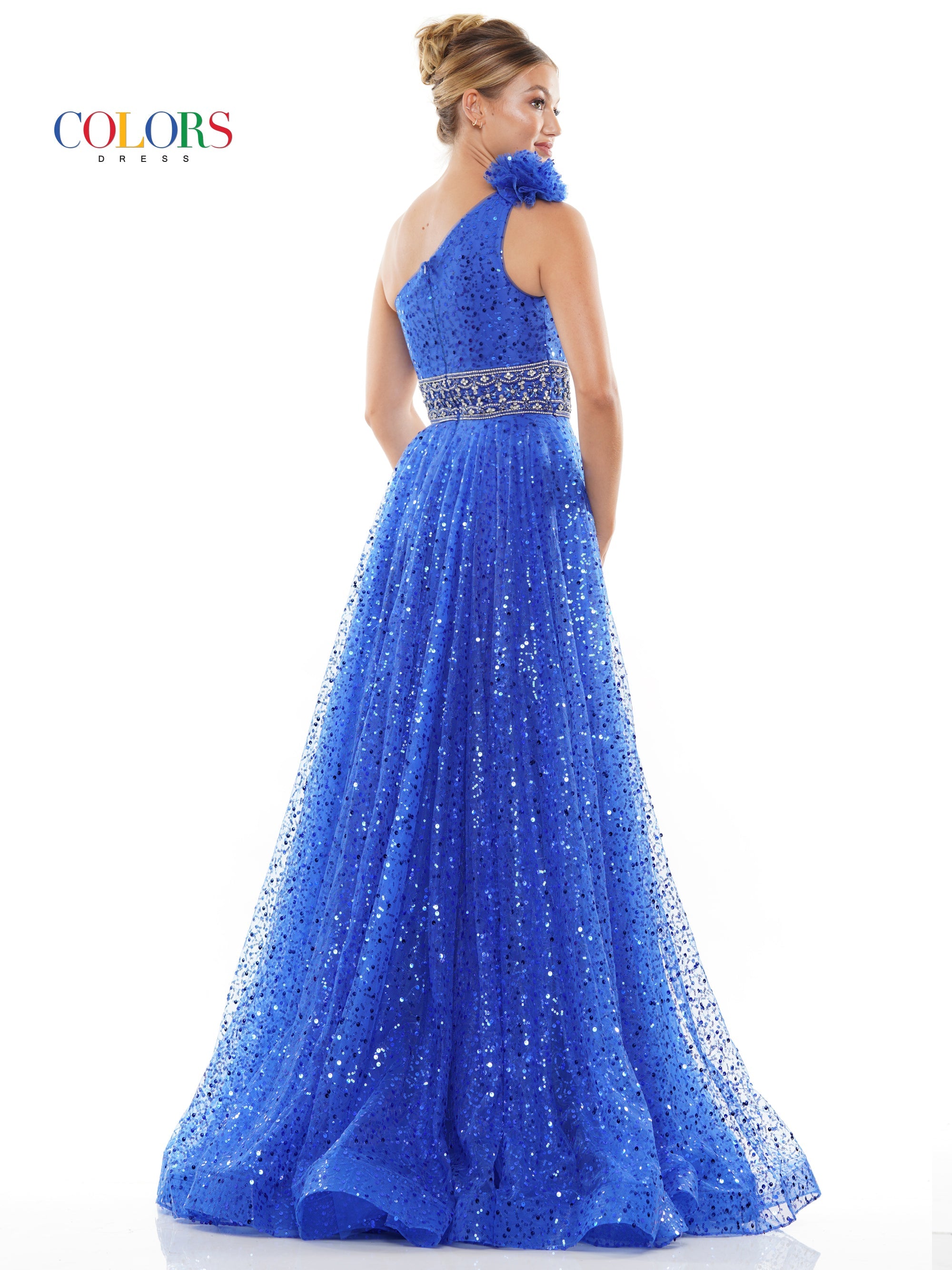 Colors 3231 Formal Long One Shoulder Prom Dress