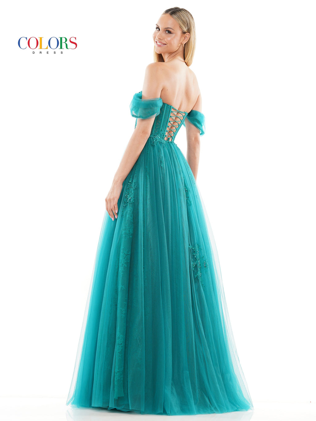 Colors 3240 Long Formal Off Shoulder Prom Ball Gown