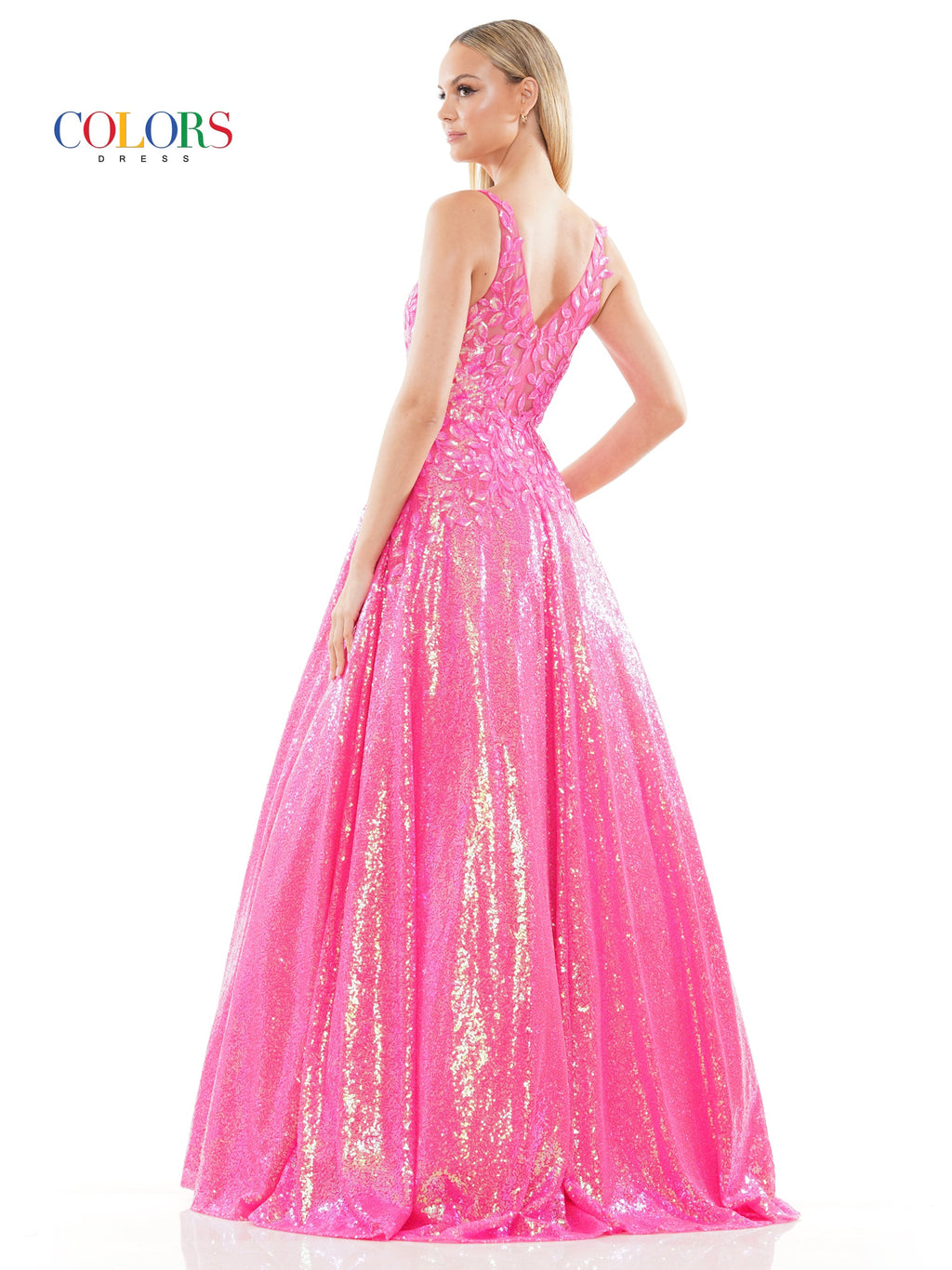 Colors 3246 Long Sleeveless Sequin Prom Ball Gown