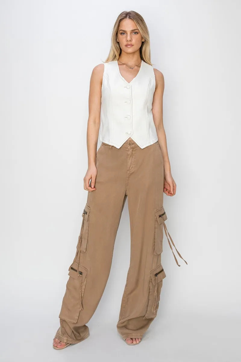 Risen V Neck Button Down Vest for Women Stylish Layering Piece