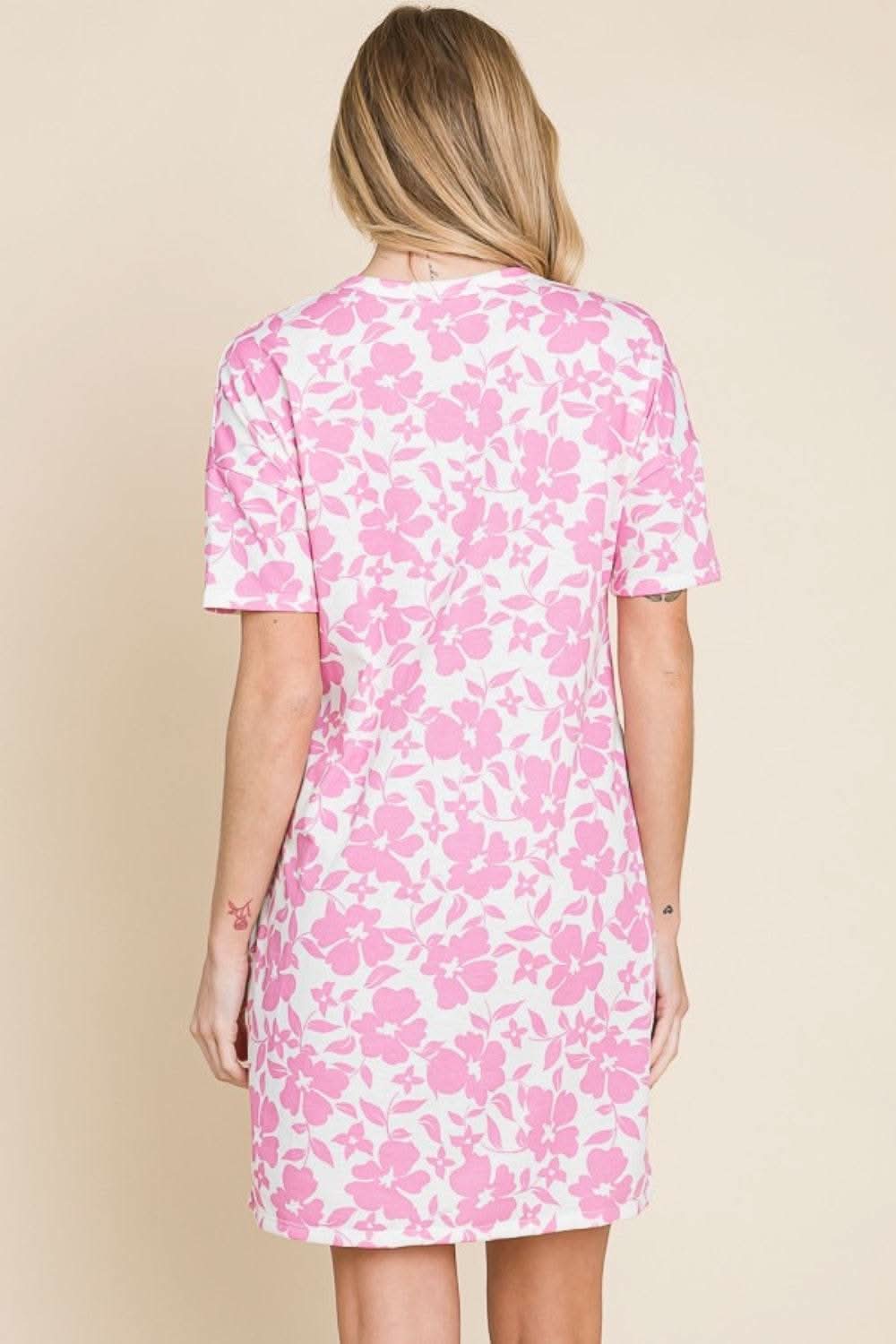 BOMBOM Floral Mini Dress with Pockets for Effortless Style