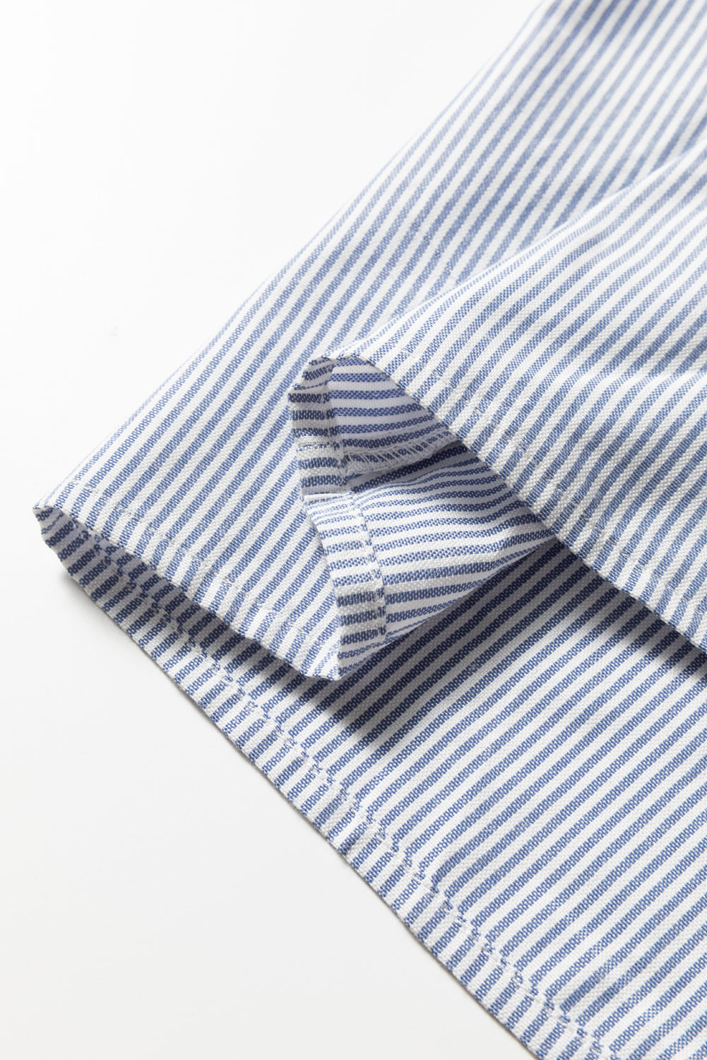 Premium Sky Blue Stripe Patchwork Lace Maxi Dress Bracelet Sleeve