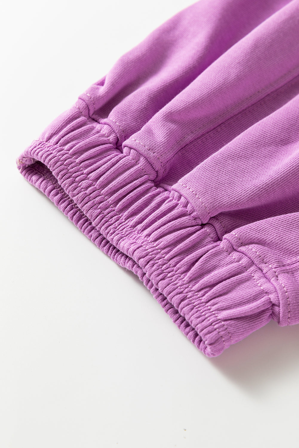 Lilac Drawstring Waist Patchwork Solid Color Jogger Pants