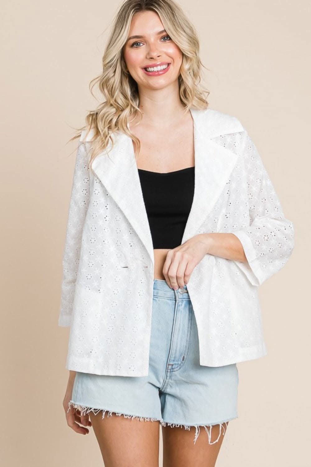 Culture Code chic eyelet jacket