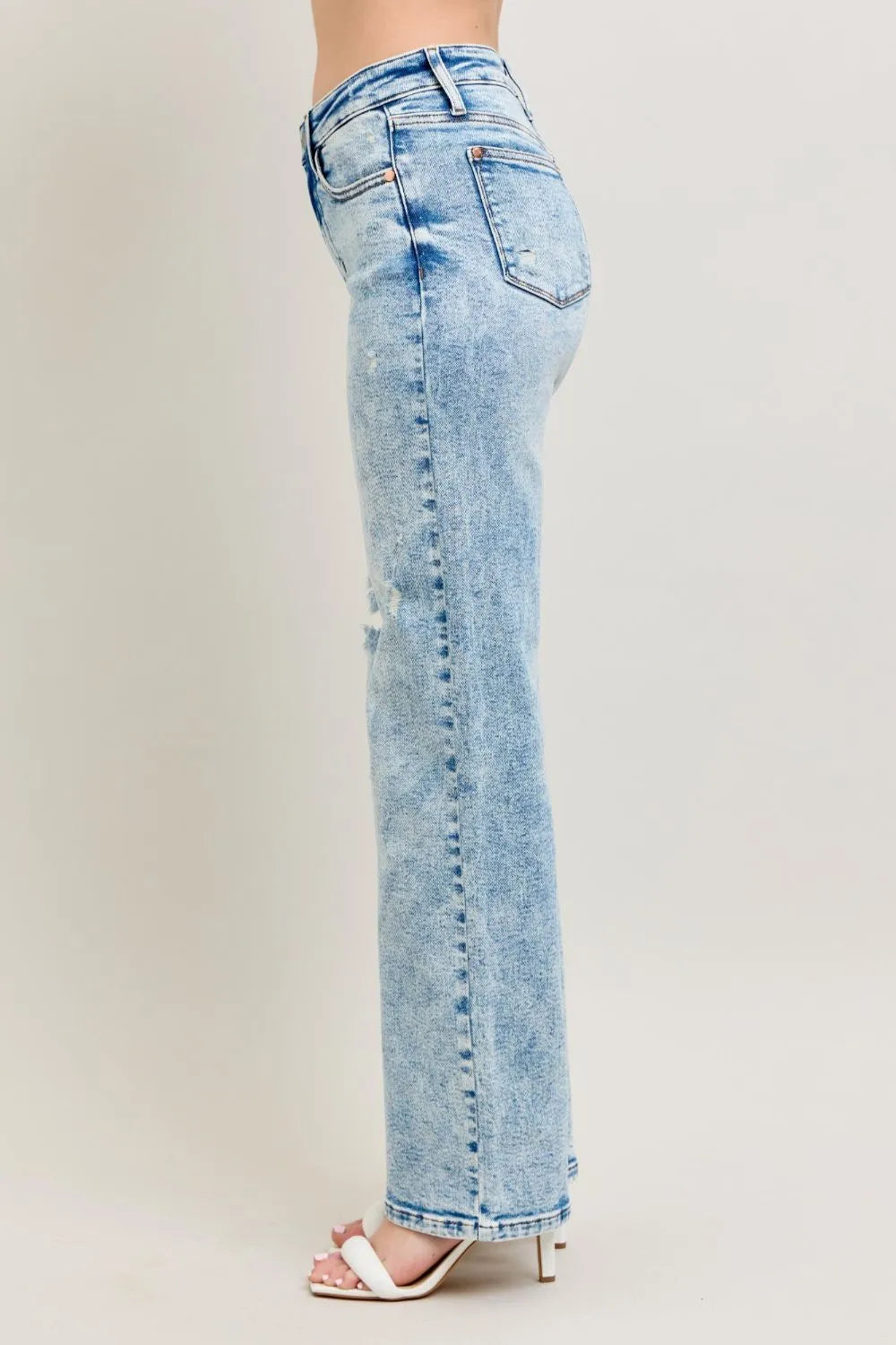 Judy Blue Mineral Wash Destroyed 90s Straight Jeans