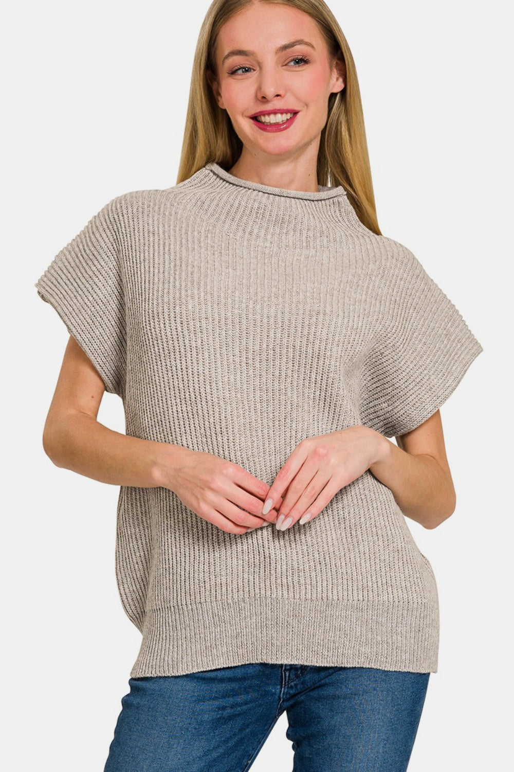 Zenana chic mock neck sweater