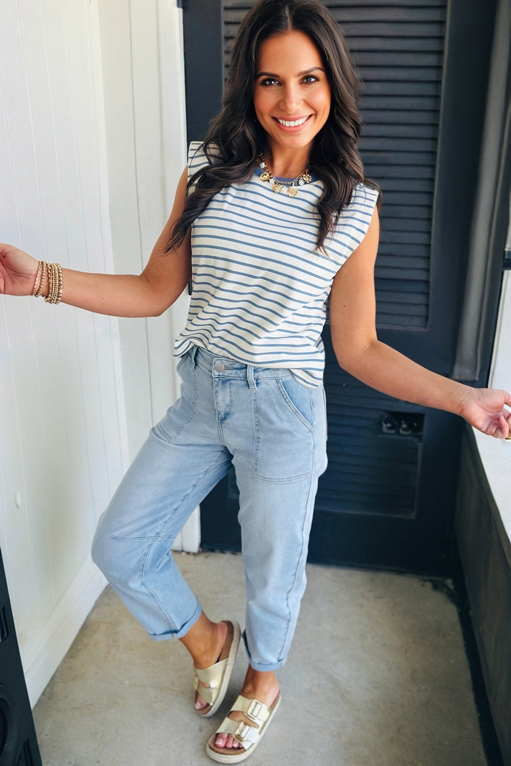 Dear-Lover Dropshipping Beau Blue High Rise Barrel Relaxed