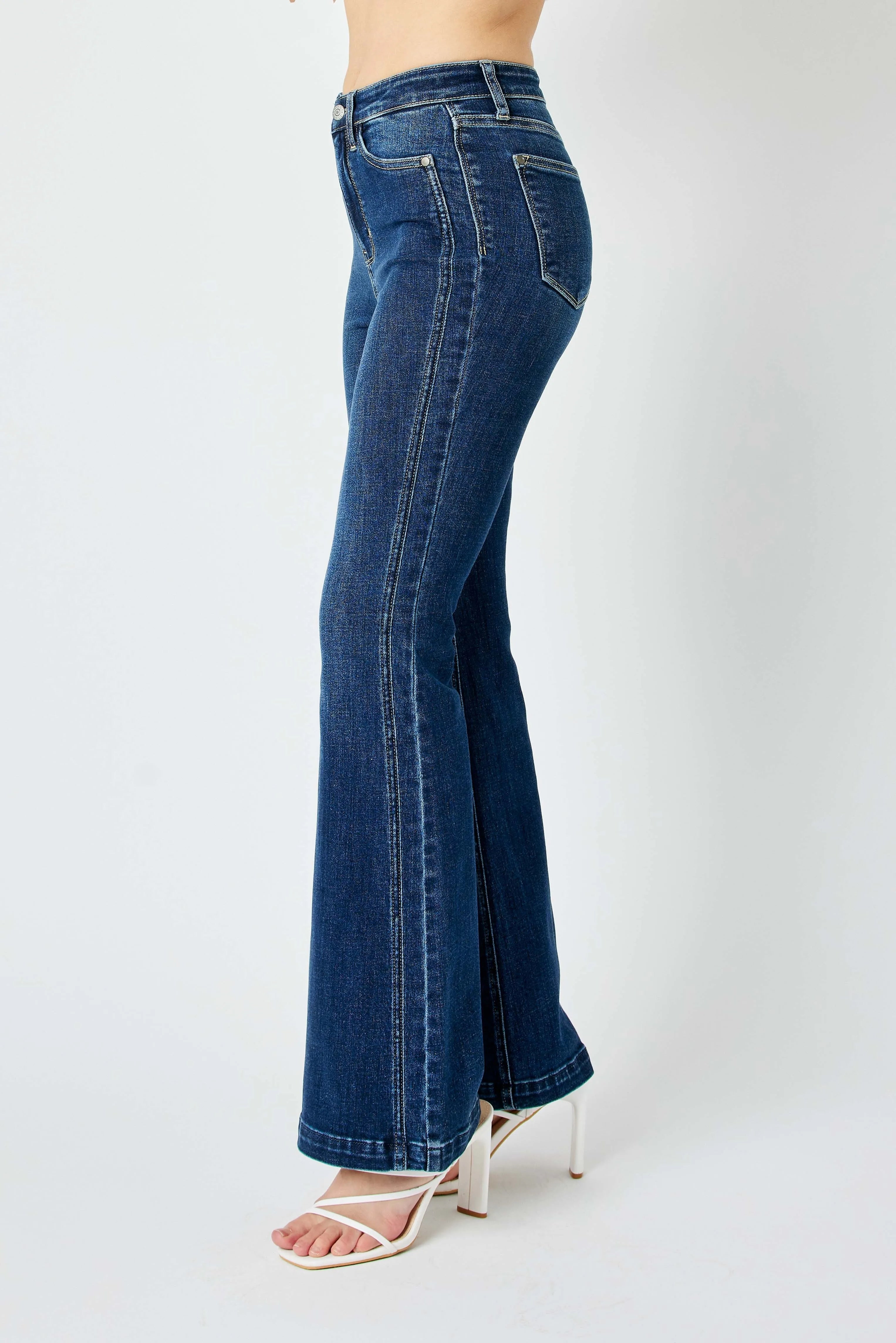 Judy Blue High Waist Flare Jeans Plus Size Angled Side Seam