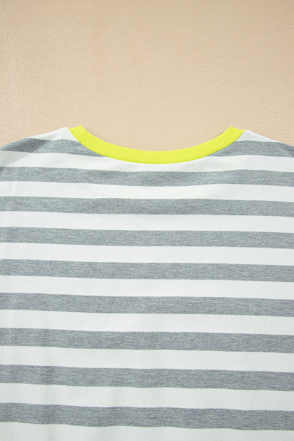 Premium Gray Stripe Ribbed Long Sleeve Blouse Plus Shorts Set