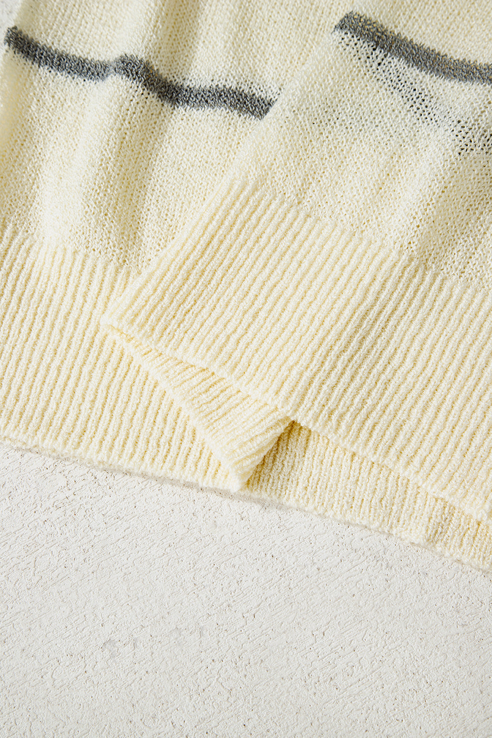 Premium Multicolour Striped Ribbed Edge Drop Shoulder Sweater