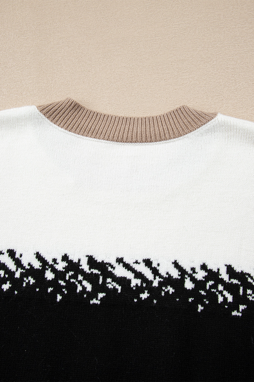 Premium Black Color Block Drop Shoulder Sweater Stylish Pattern