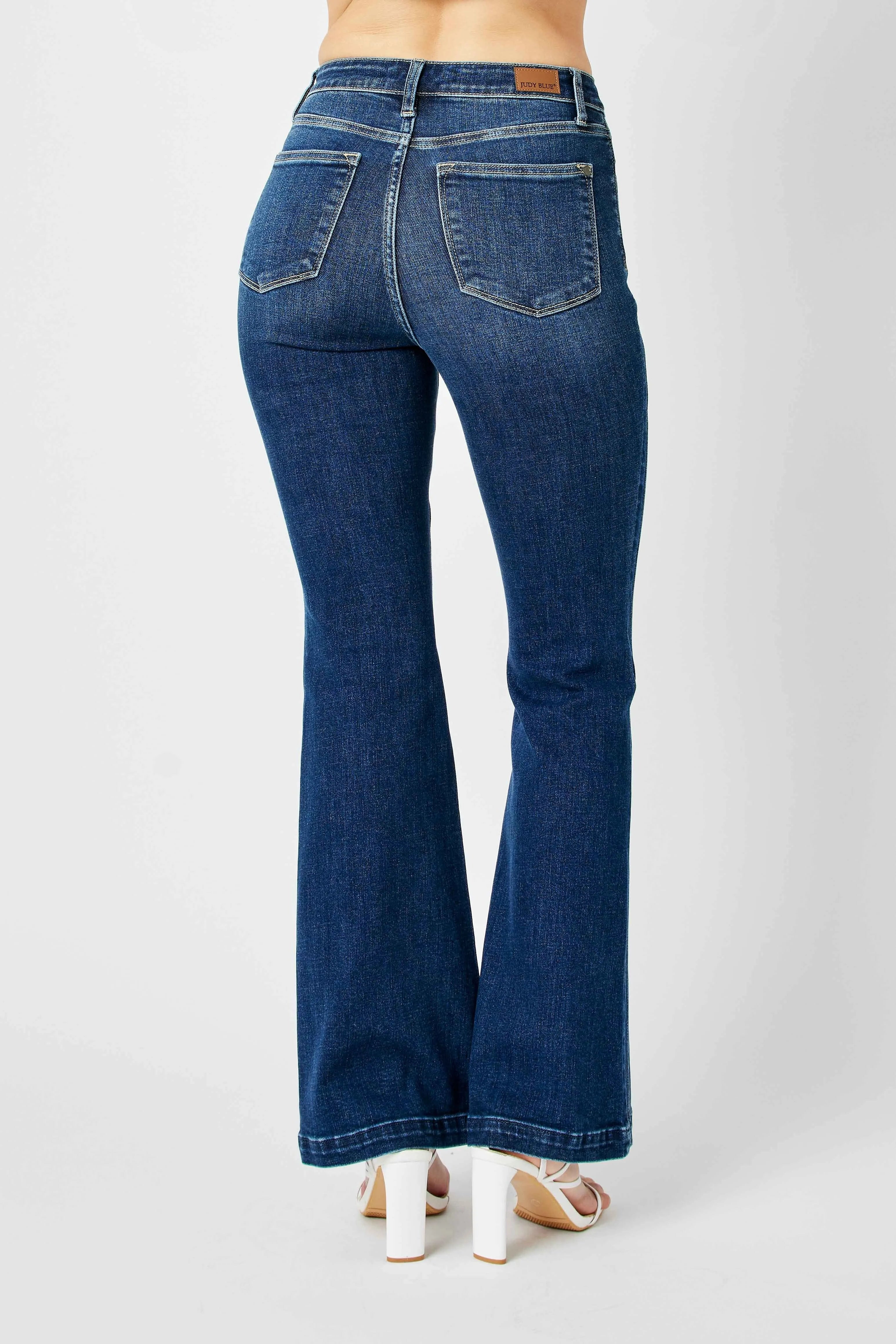 Judy Blue High Waist Flare Jeans Plus Size Angled Side Seam