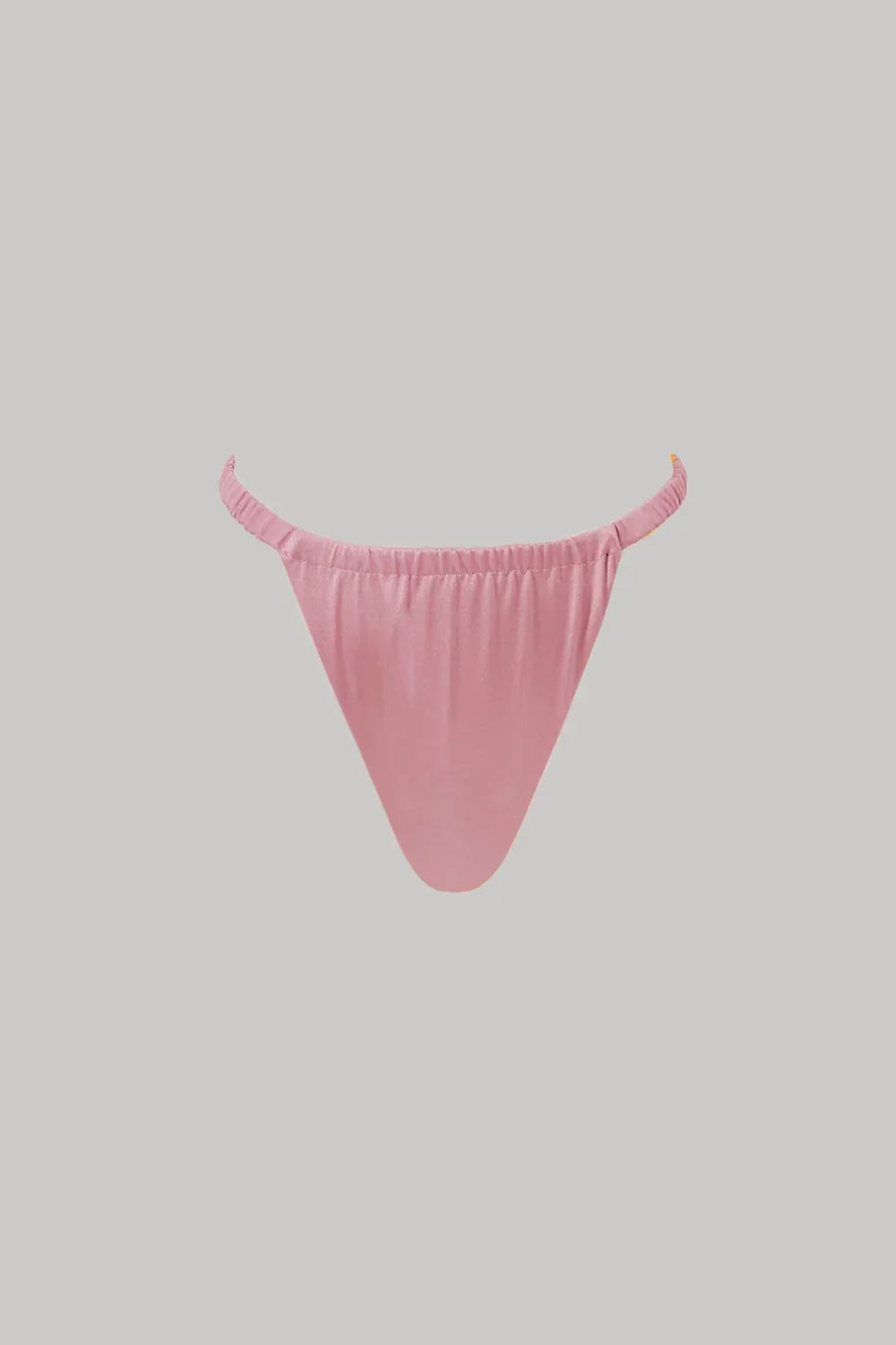 Sofia Bikini Bottoms in Pink Musk with Tunneling Elastic Ruching