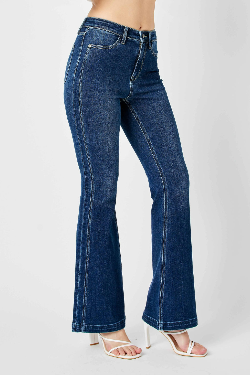 Judy Blue High Waist Flare Jeans Plus Size Angled Side Seam