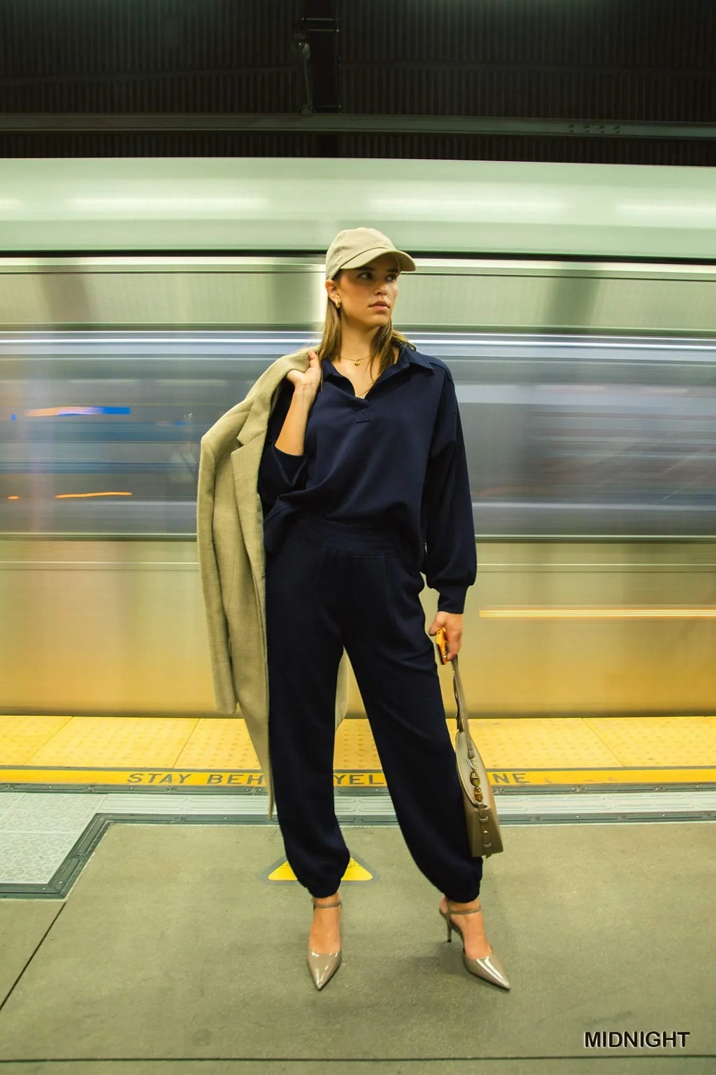 Umgee Drawstring Jogger Pants with Front Seam Detail