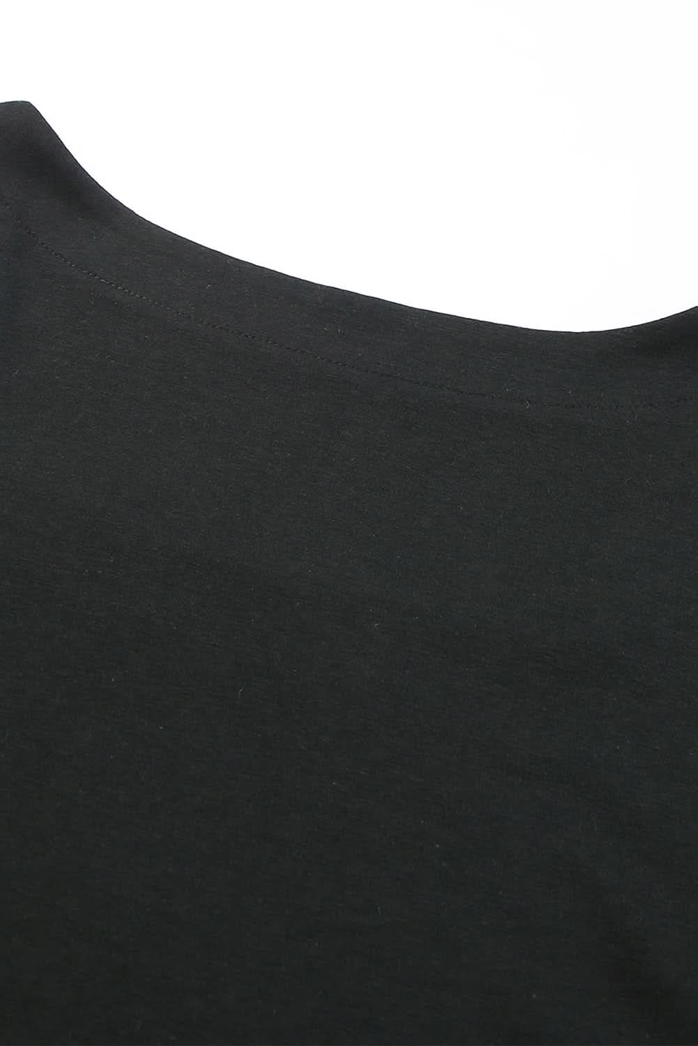 Chic black plus size top with ruching