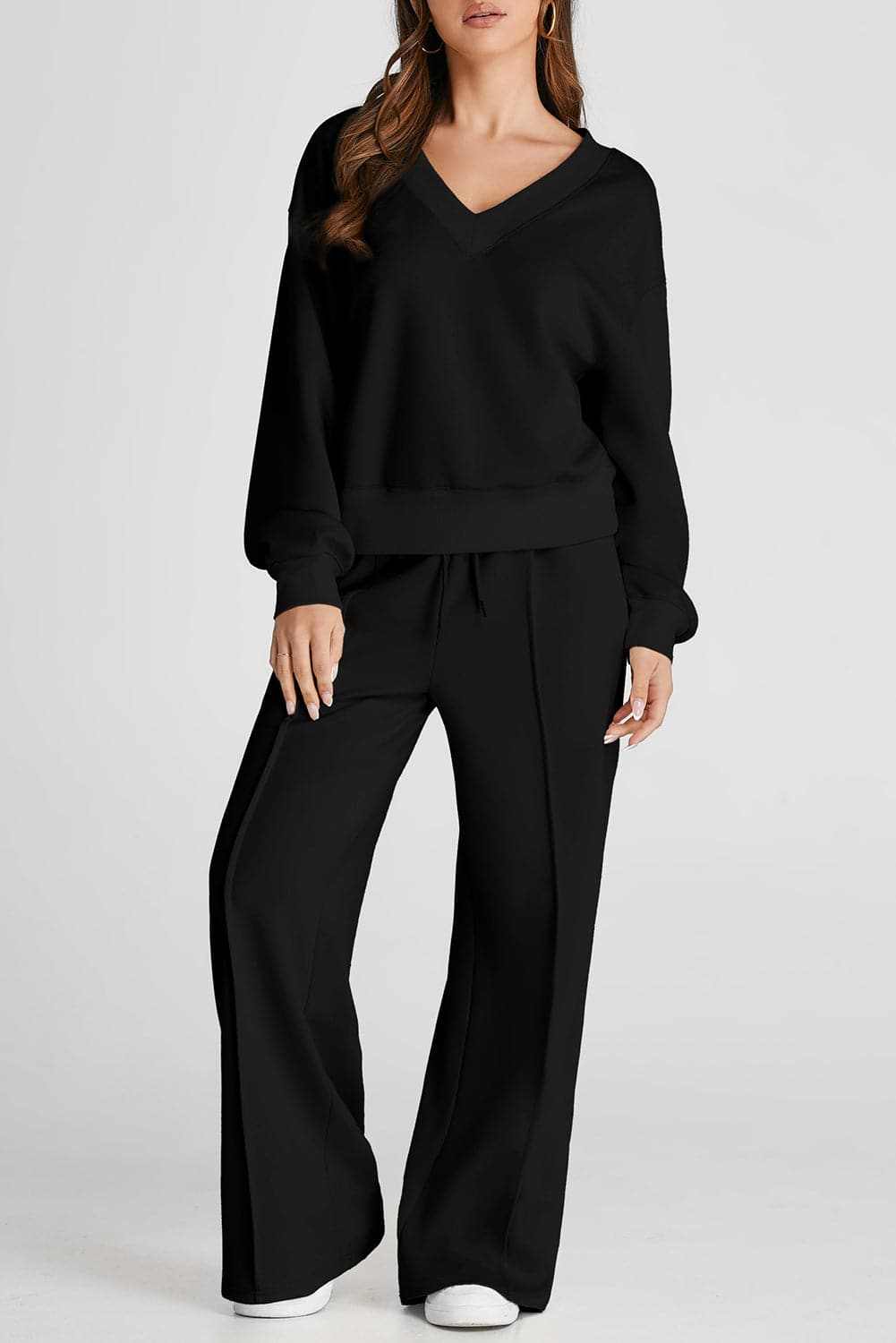 Chic v-neck long sleeve activewear set