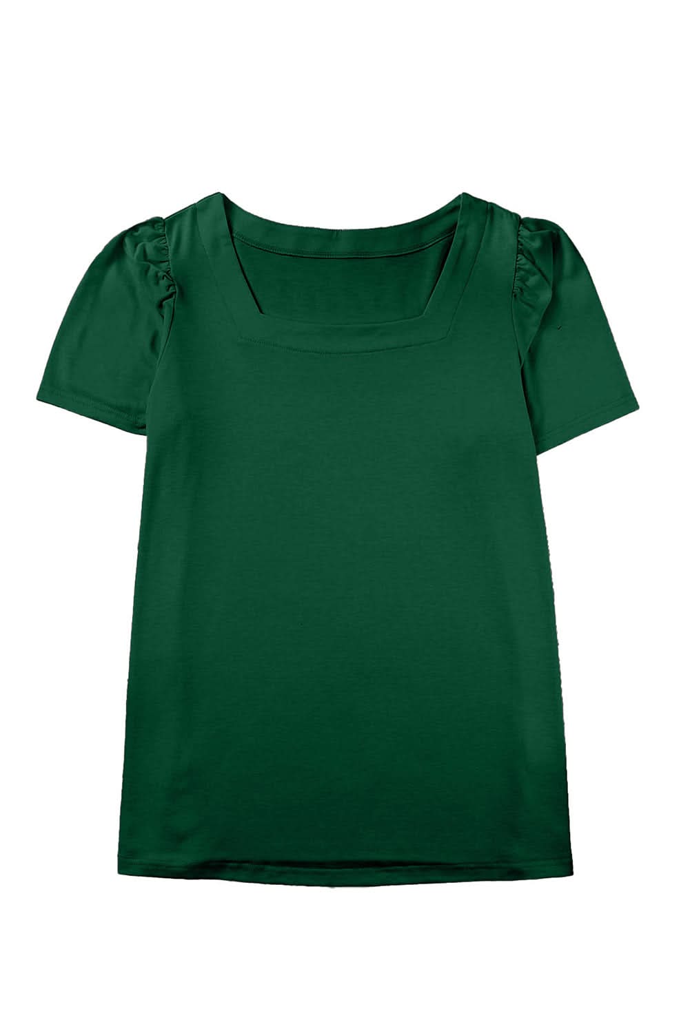 Chic green plus size square neck top