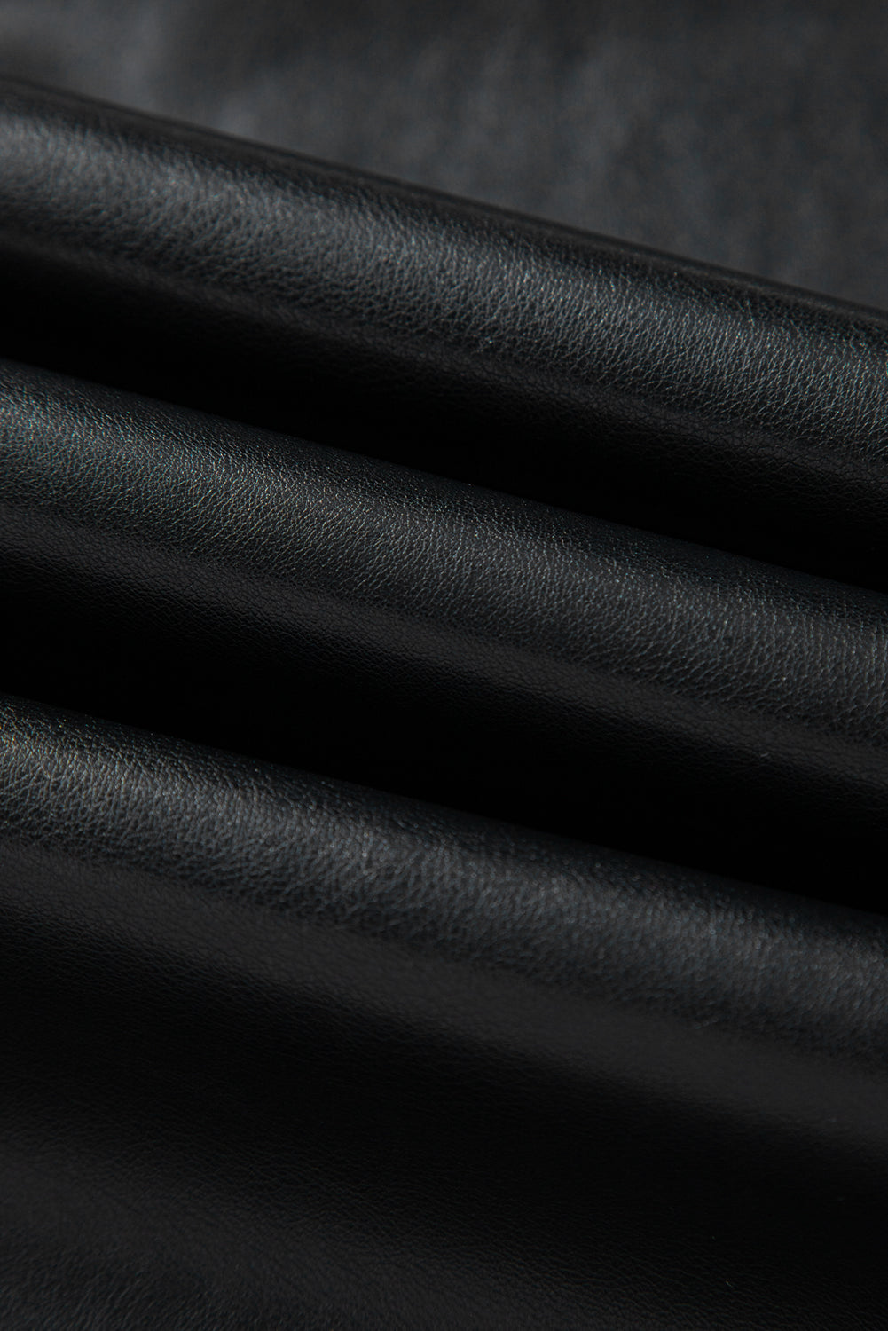 Black Faux Leather Side Slit Maxi Skirt For Evening Wear