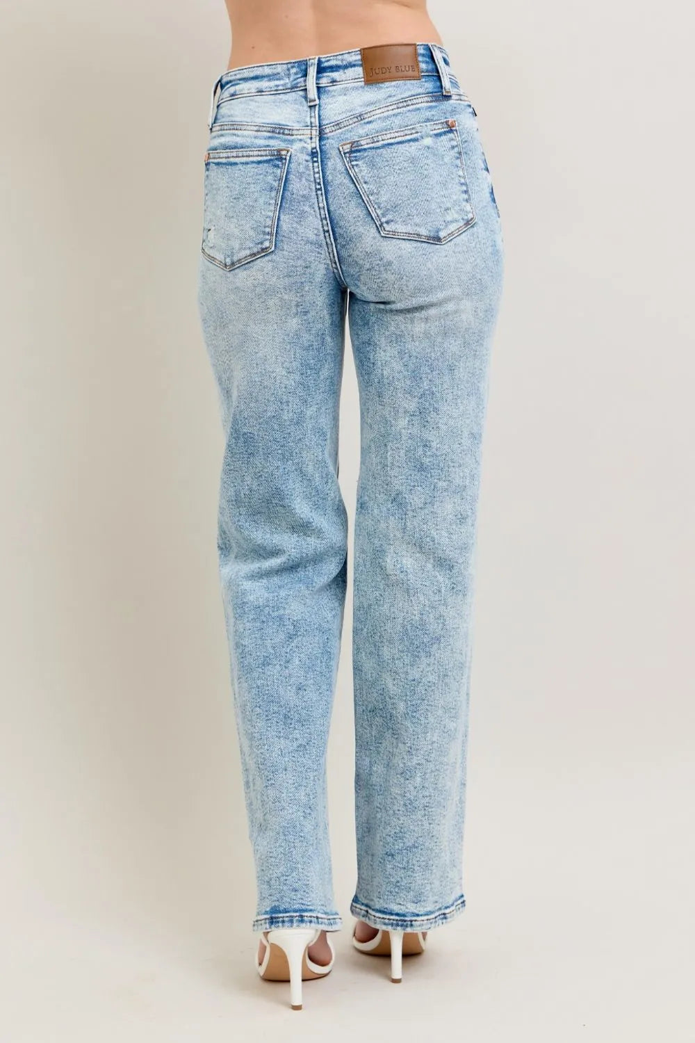 Judy Blue Mineral Wash Destroyed 90s Straight Jeans