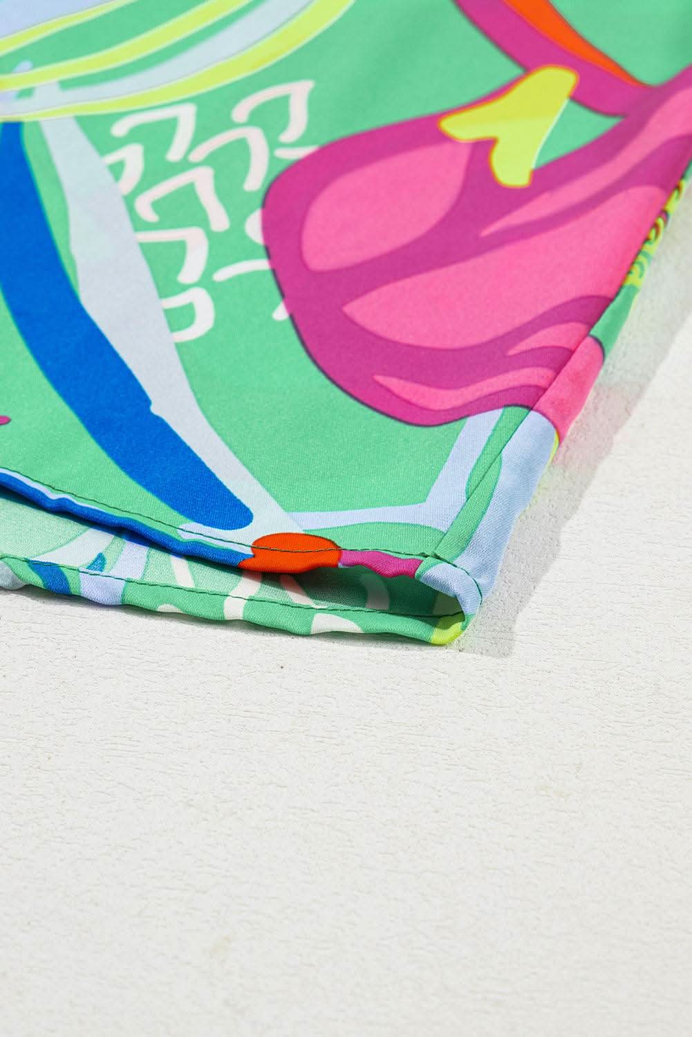 Green abstract plus size blouse