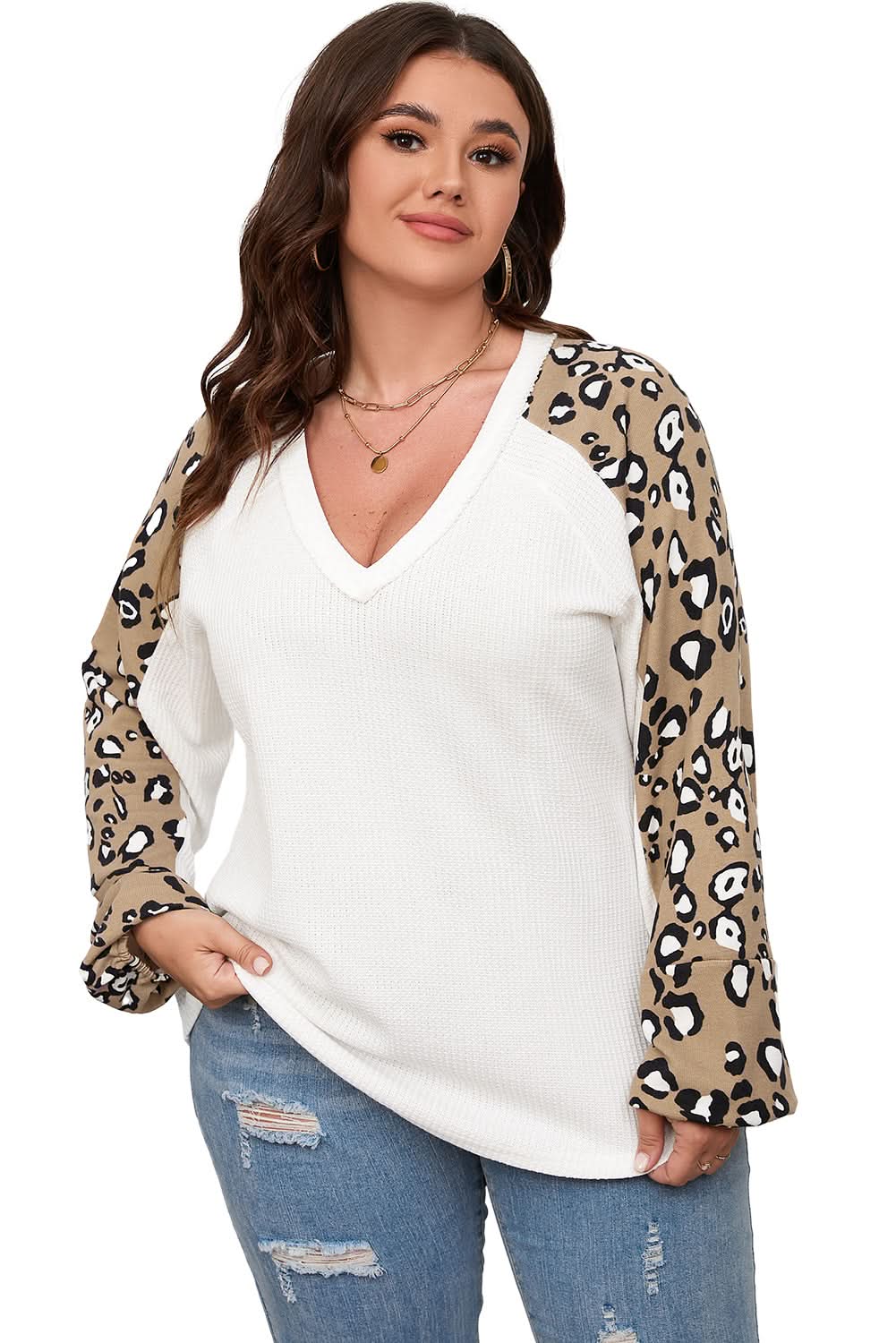 Love Salve: Plus Size Leopard Top