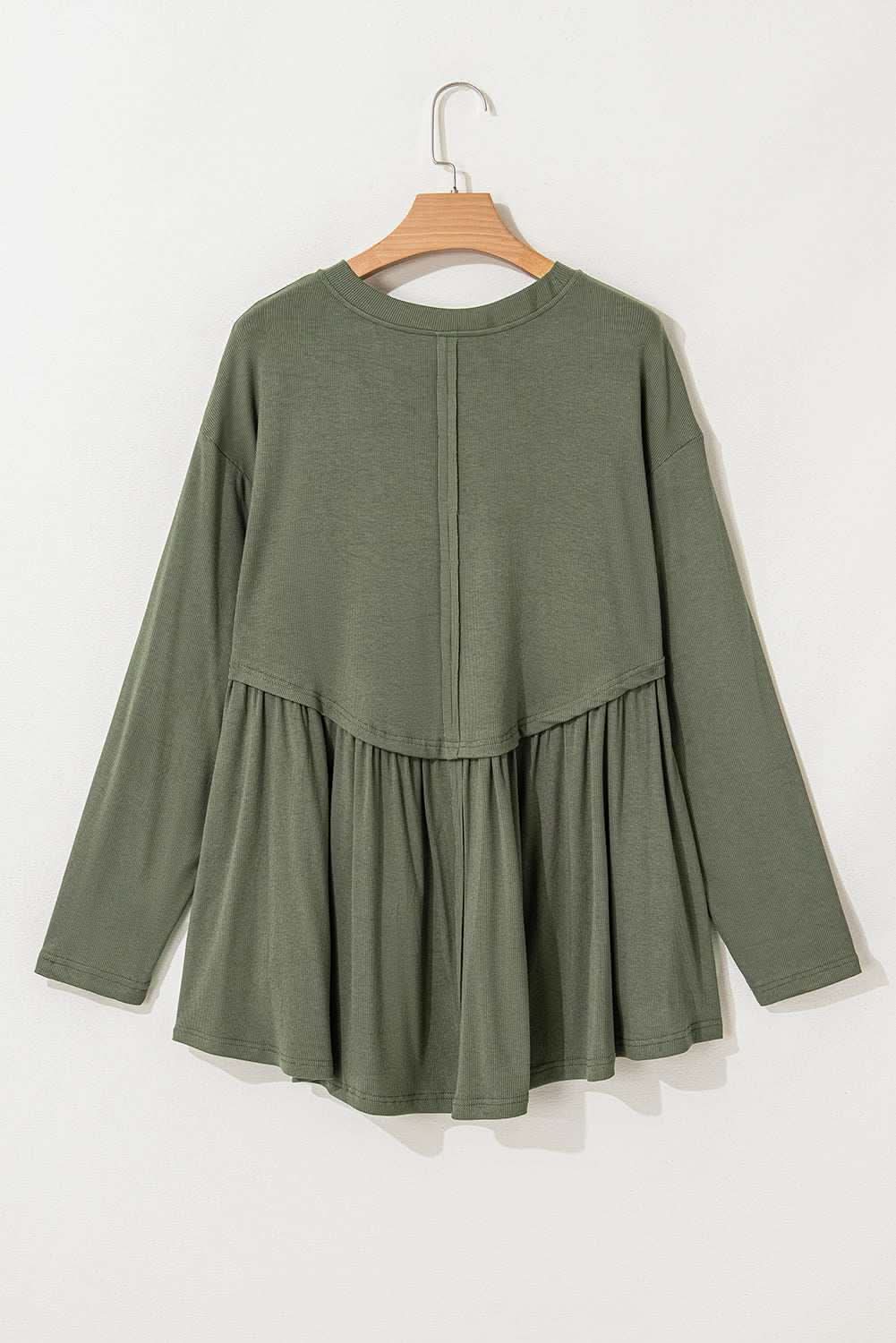 Mist green plus size babydoll top