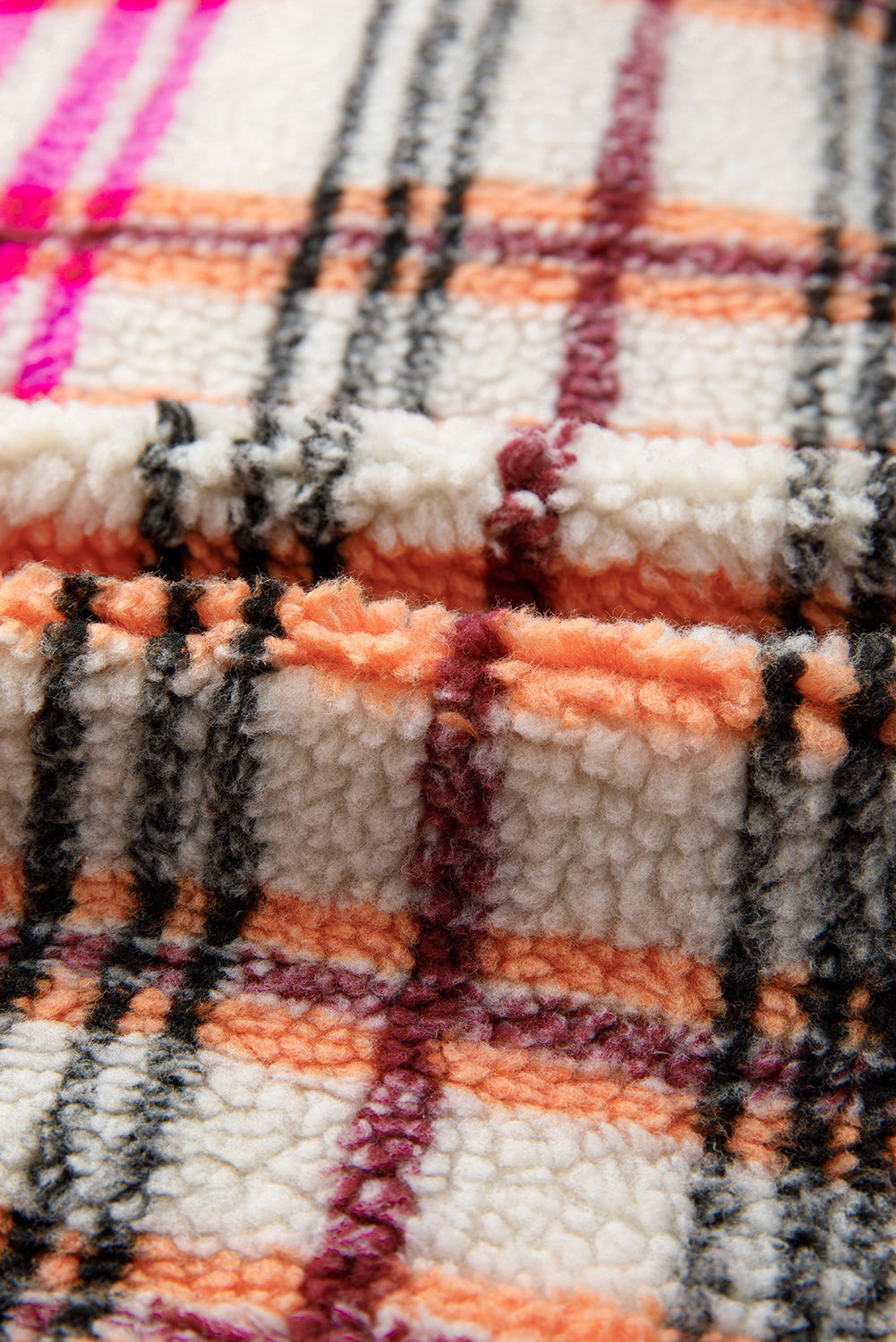 Rose Sherpa Plaid Jacket Vest