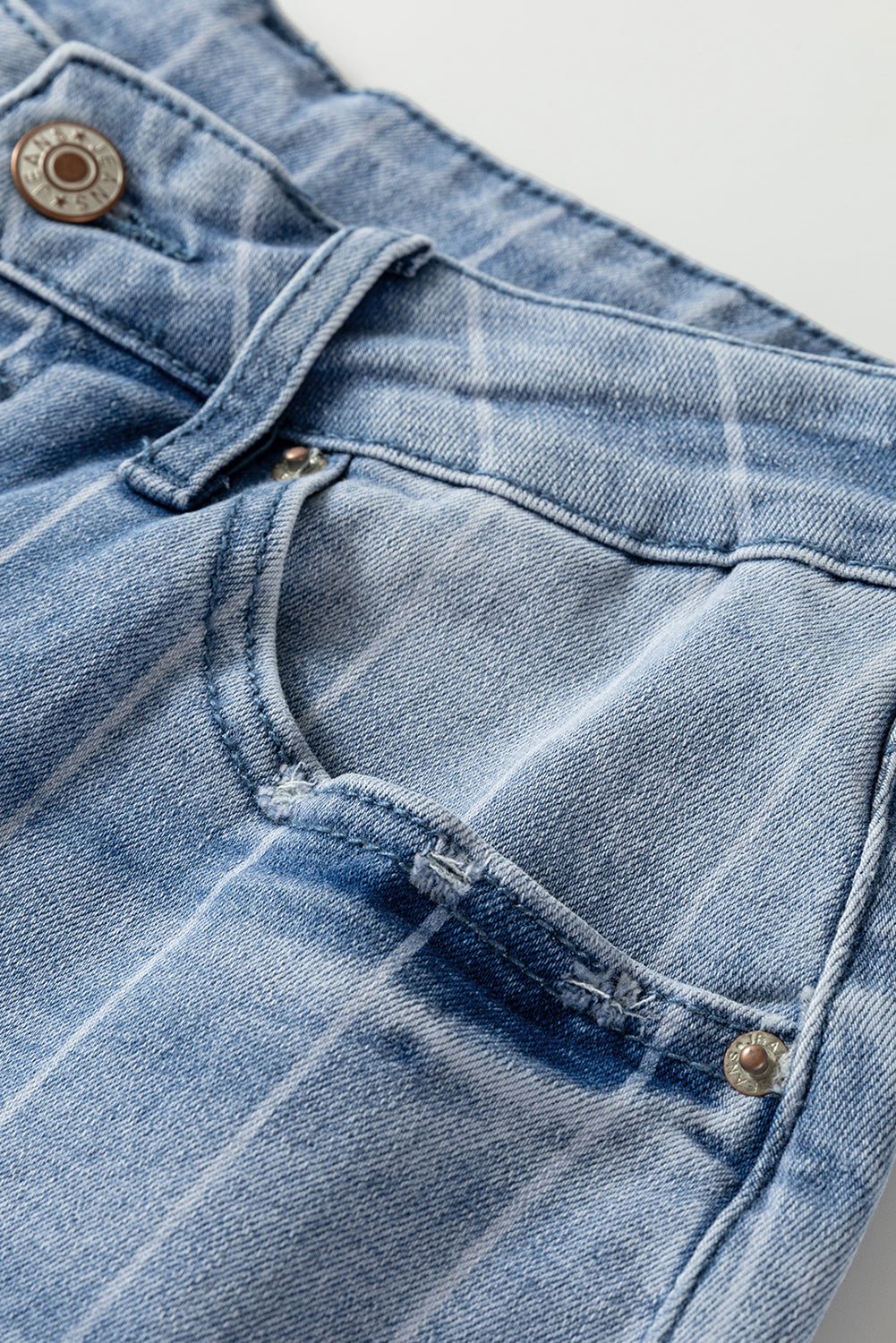 Dear-Lover Dropshipping Beau Blue Multi Buttons Pinstripe